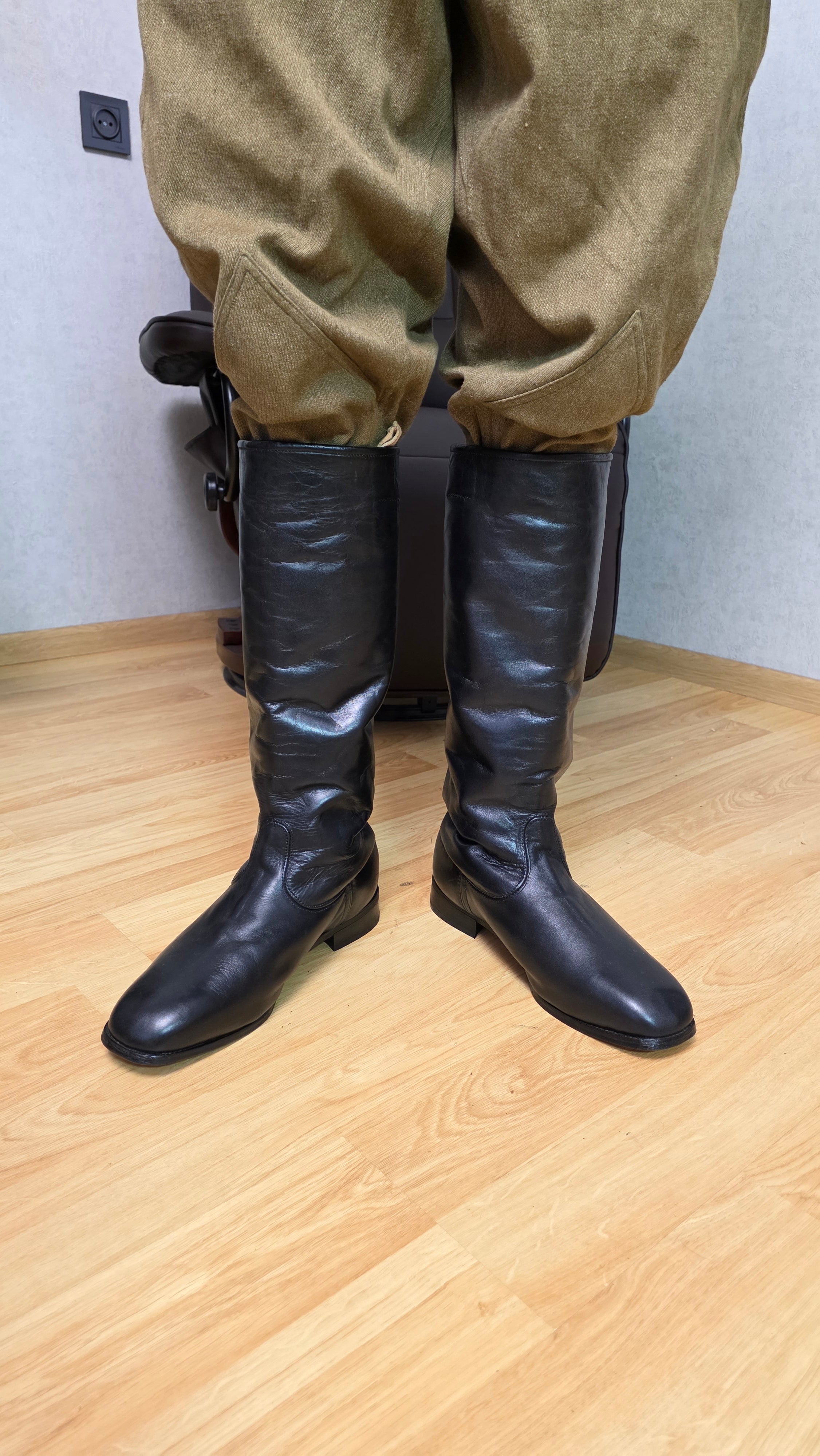 German Winter Officer Boots Vintage DDR NVA Fur Lined Leather Boots - Legend Returns Vintage