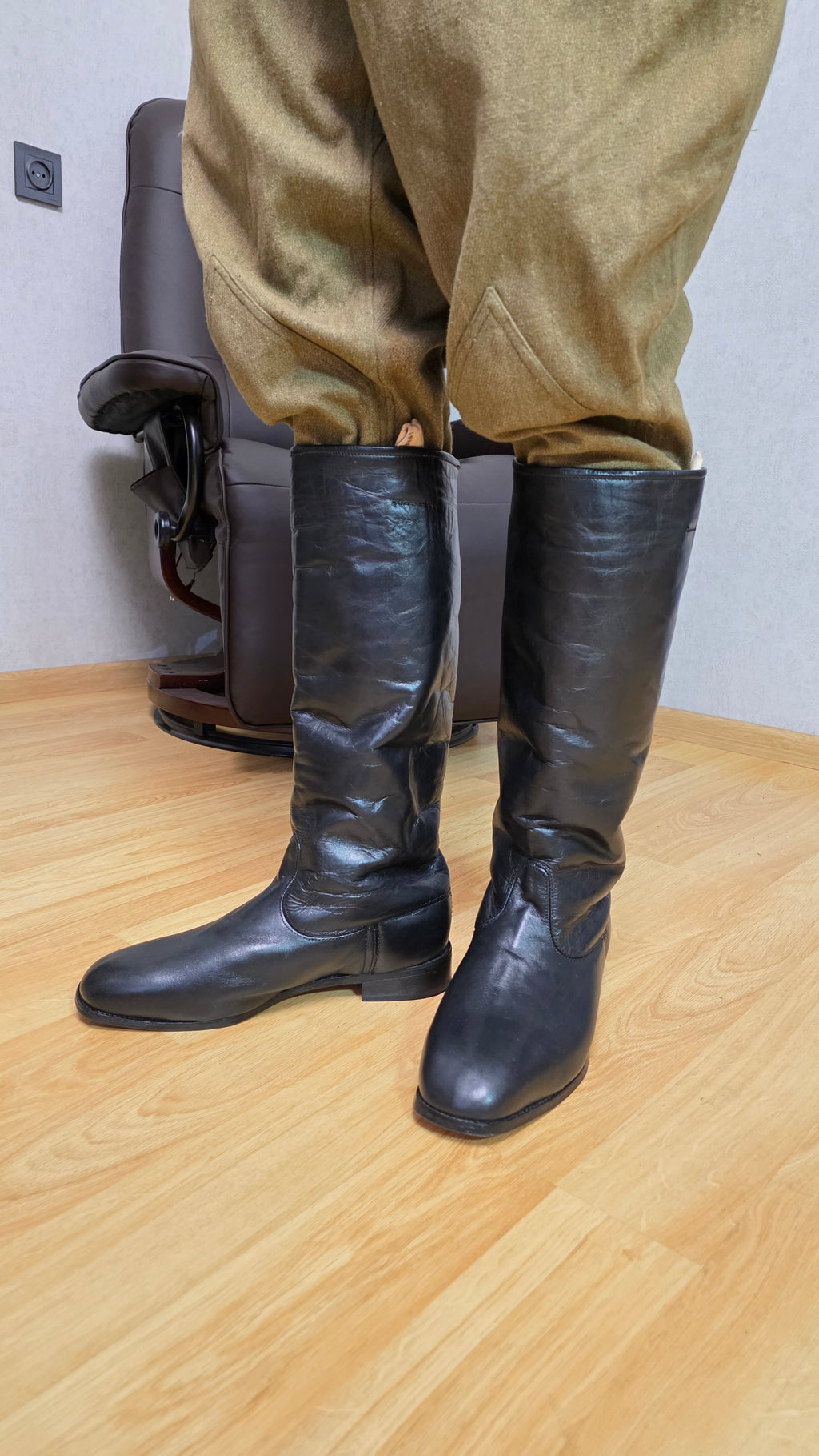 German Winter Officer Boots Vintage DDR NVA Fur Lined Leather Boots - Legend Returns Vintage