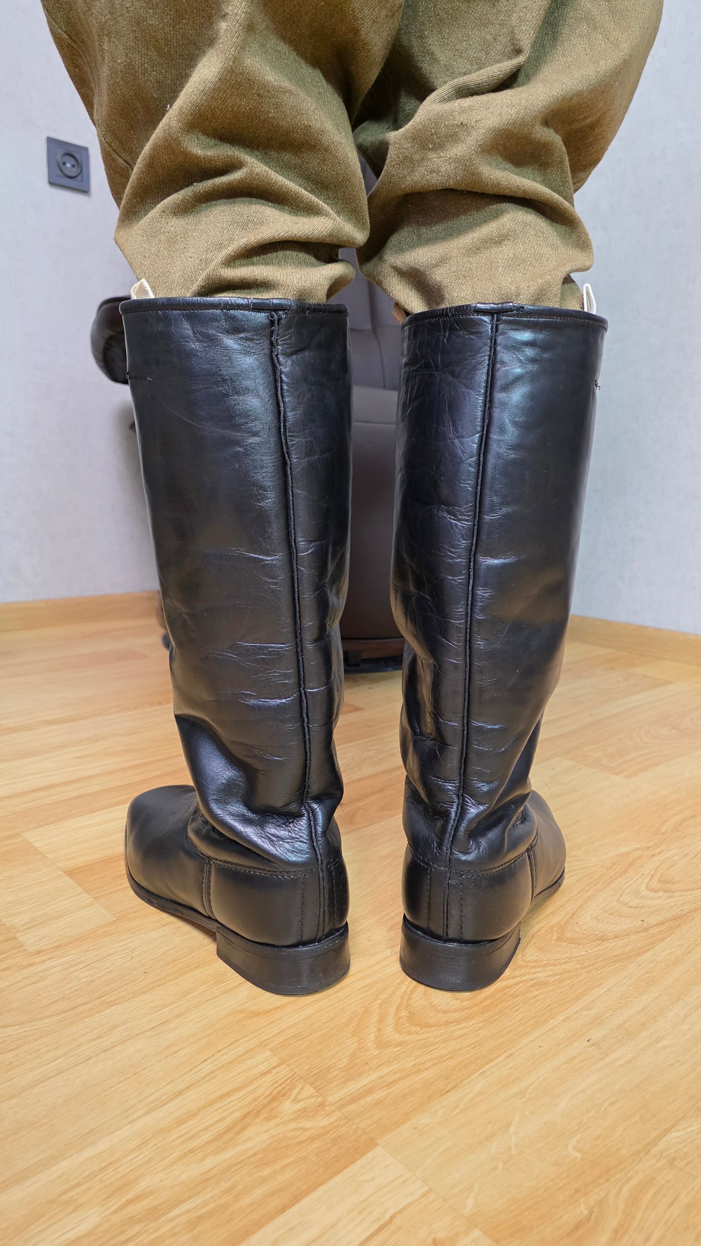 German Winter Officer Boots Vintage DDR NVA Fur Lined Leather Boots - Legend Returns Vintage