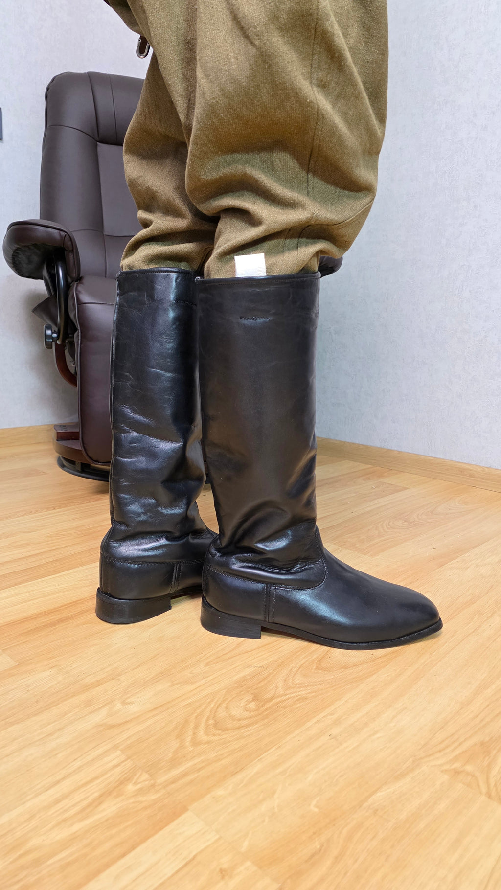 German Winter Officer Boots Vintage DDR NVA Fur Lined Leather Boots - Legend Returns Vintage