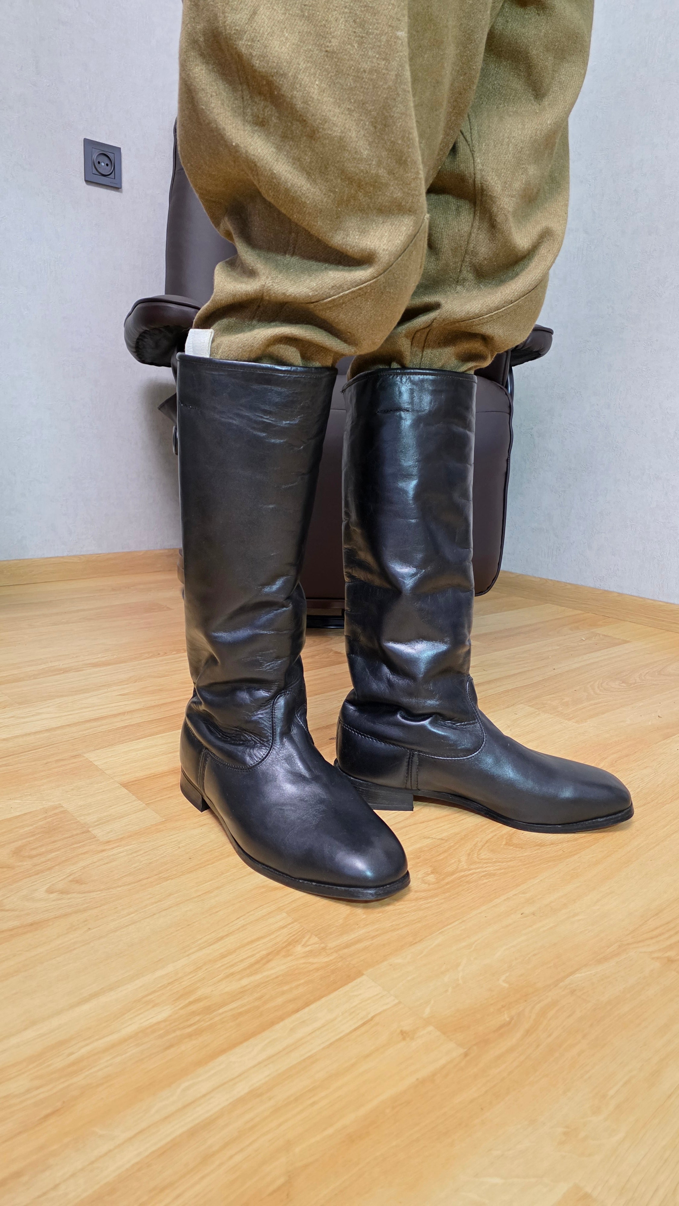 German Winter Officer Boots Vintage DDR NVA Fur Lined Leather Boots - Legend Returns Vintage