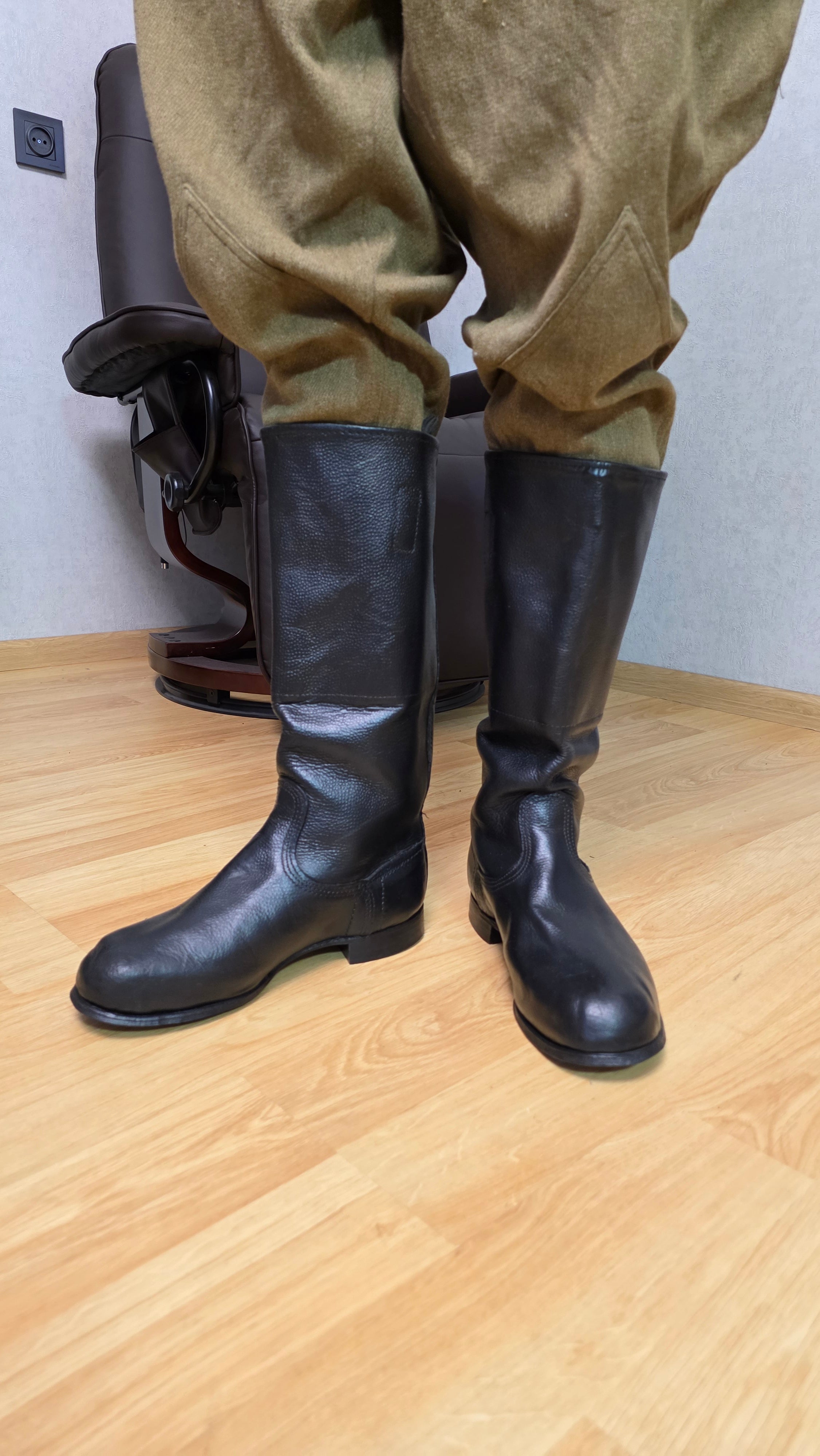 Soviet Yuft Leather Boots Vintage USSR Military Boots RKKA Style Footwear - Legend Returns Vintage