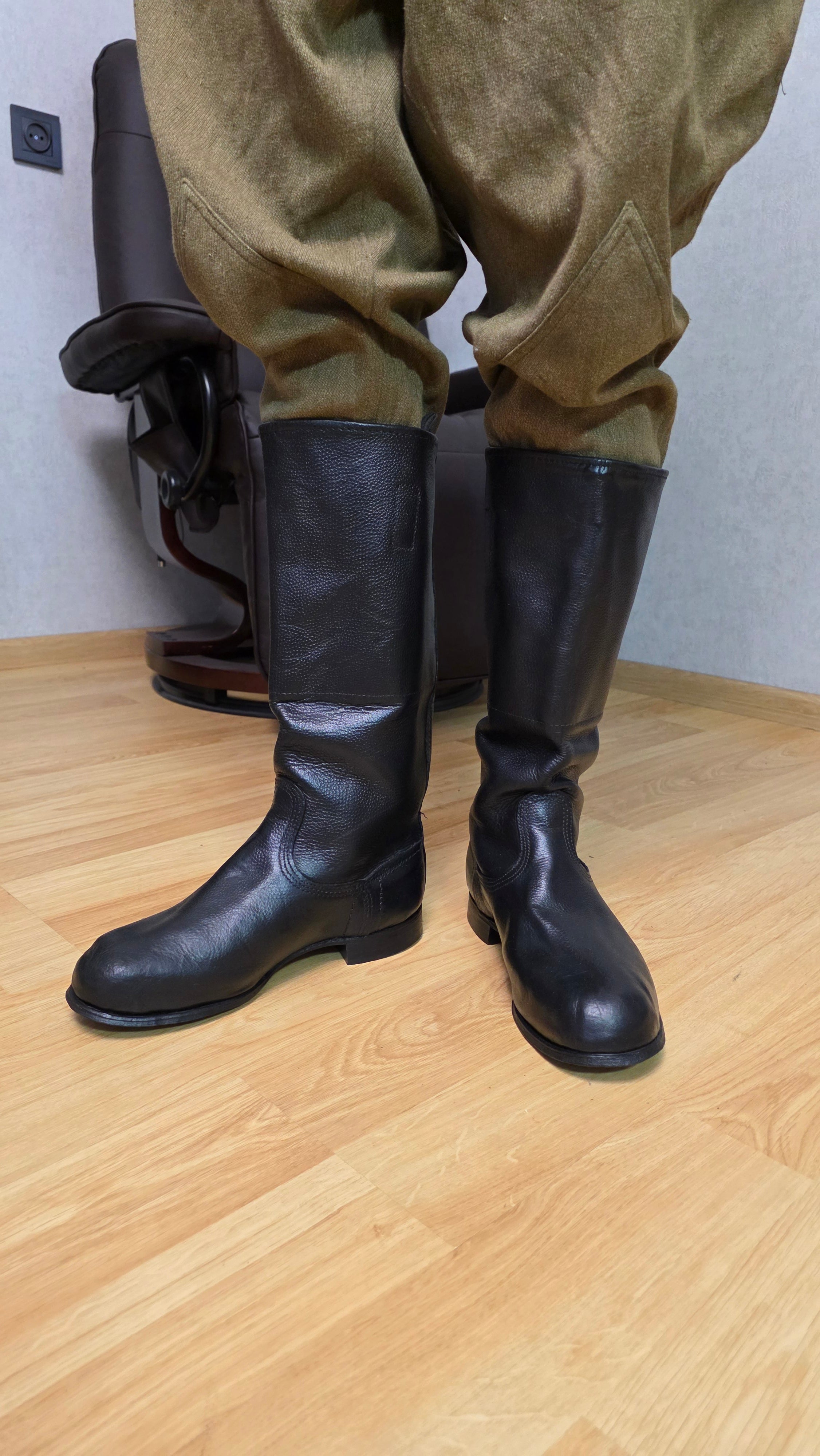 Soviet Yuft Leather Boots Vintage USSR Military Boots RKKA Style Footwear - Legend Returns Vintage