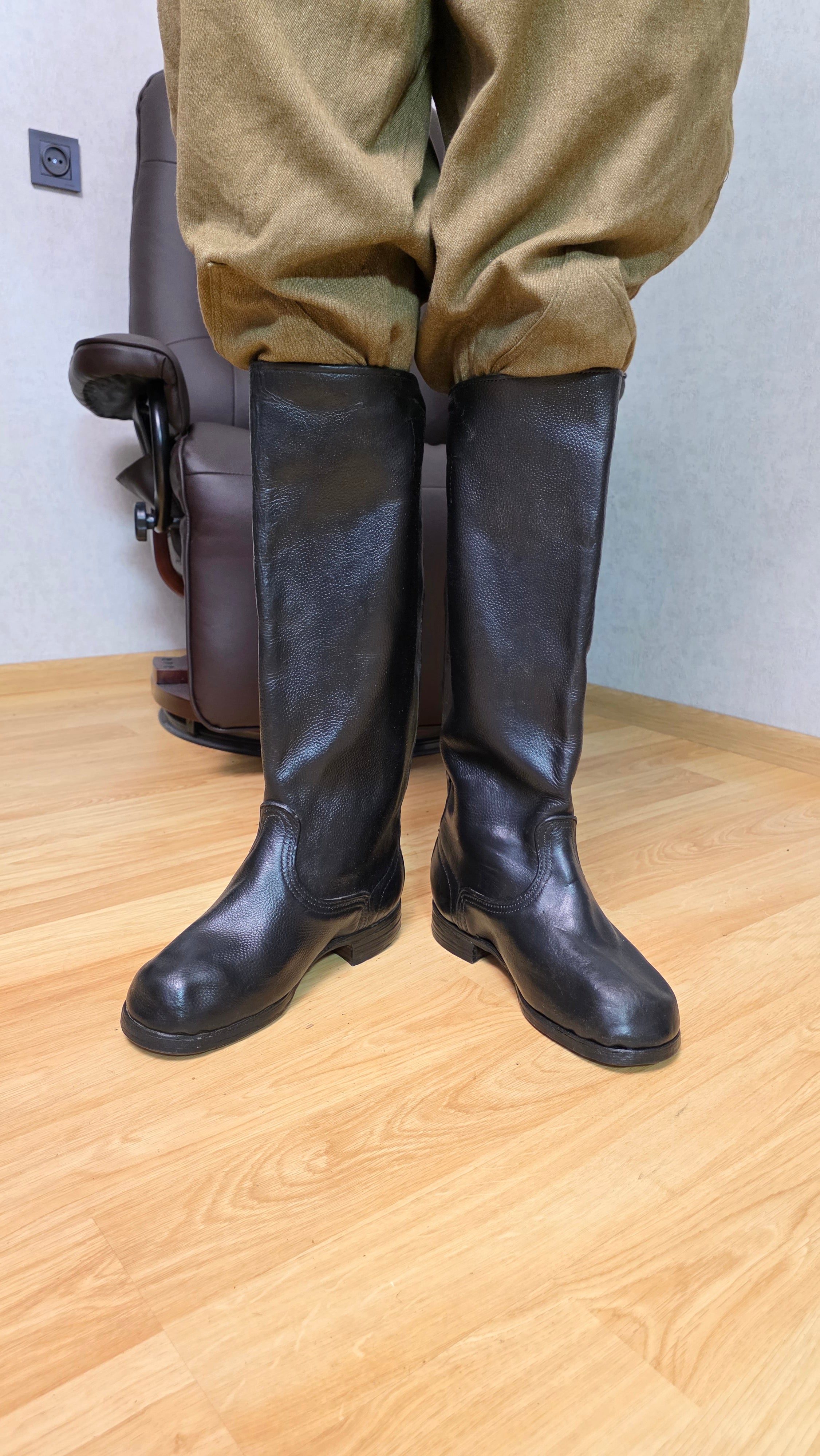 Soviet Yuft Leather Boots USSR RKKA Wide Shaft Military Boots Vintage - Legend Returns Vintage