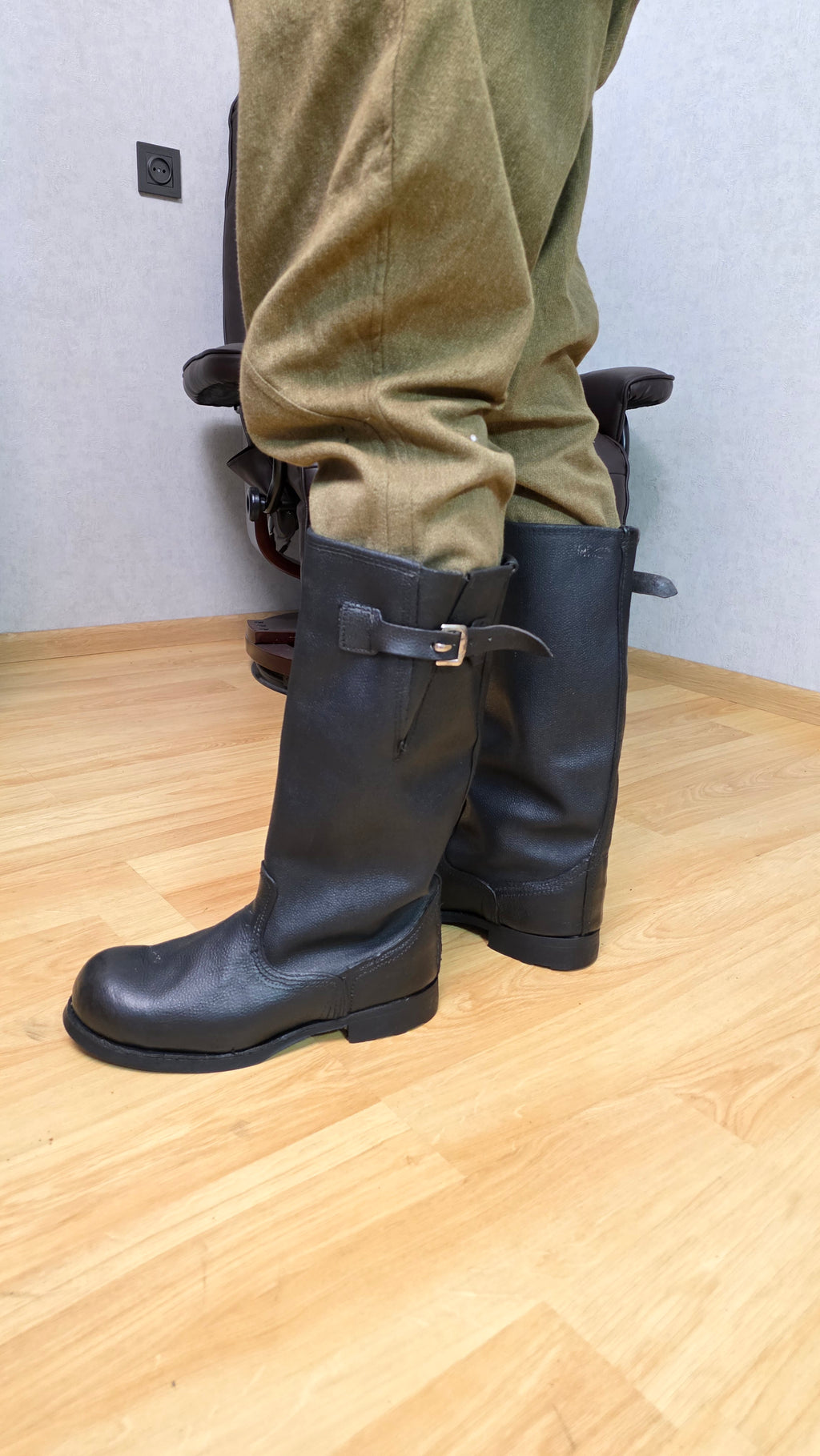 Soviet Scout Leather Boots Afghan War Style USSR Yuft Military Boots - Legend Returns Vintage