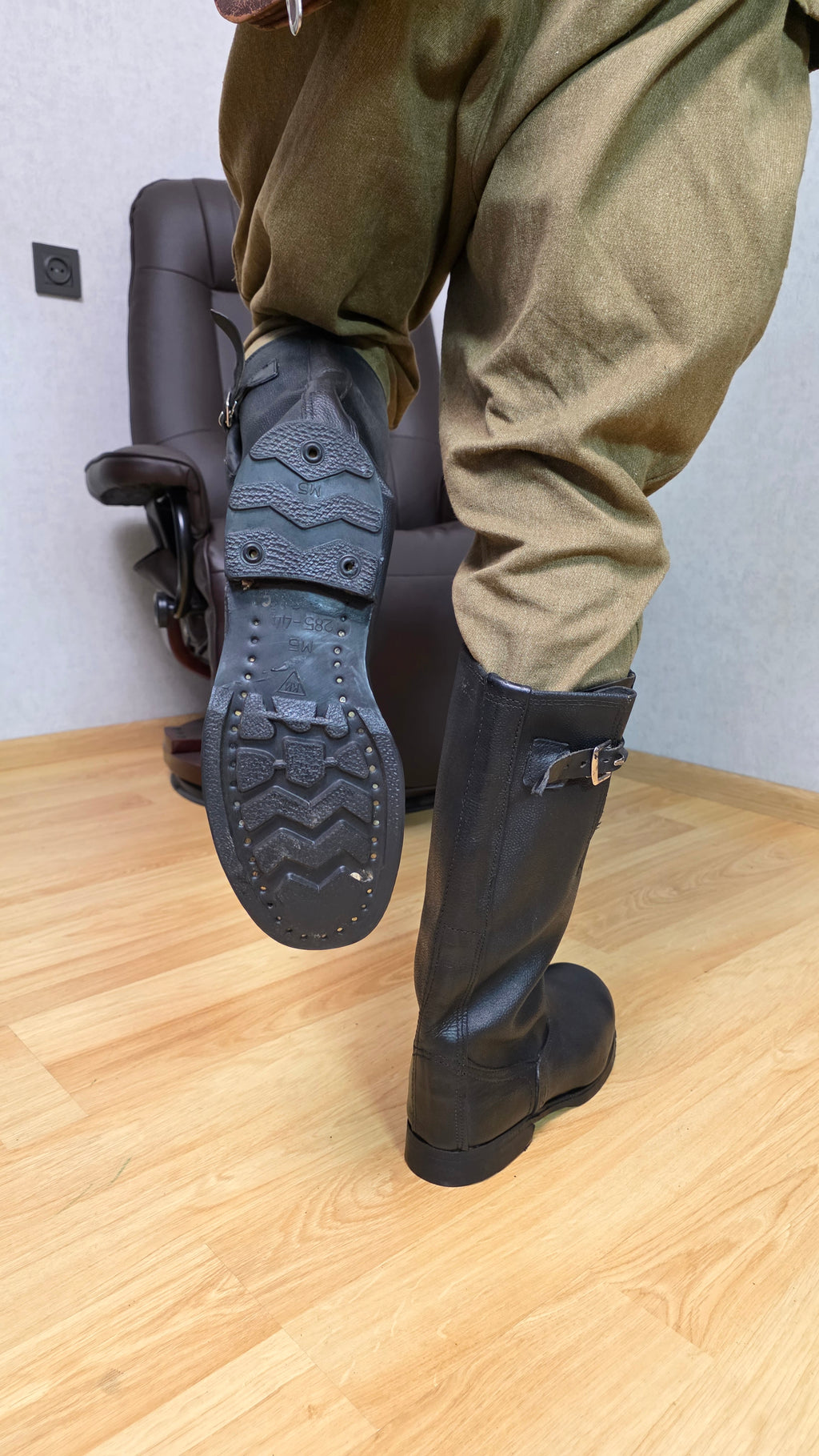 Soviet Scout Leather Boots Afghan War Style USSR Yuft Military Boots - Legend Returns Vintage