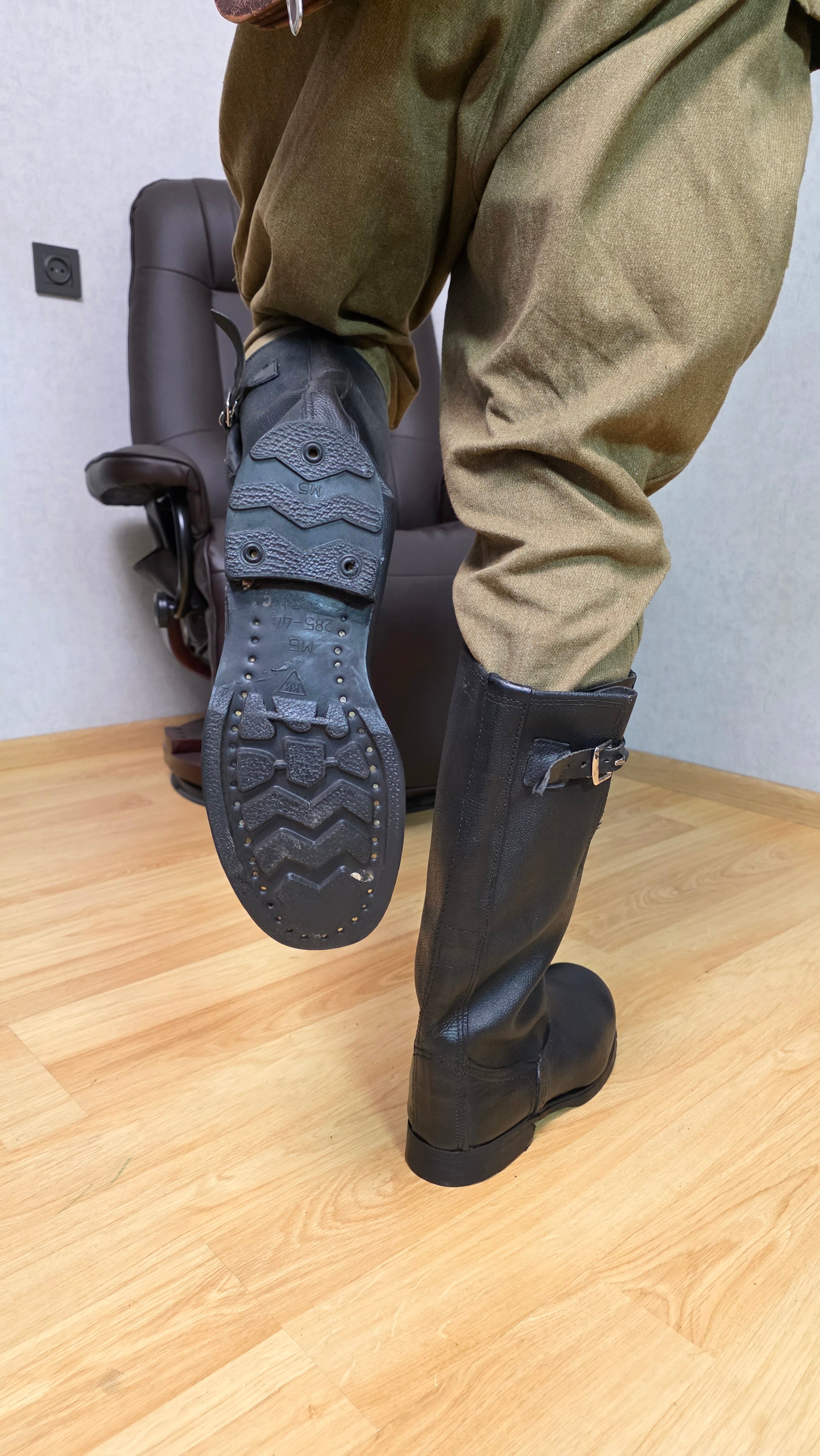 Soviet Scout Leather Boots Afghan War Style USSR Yuft Military Boots - Legend Returns Vintage
