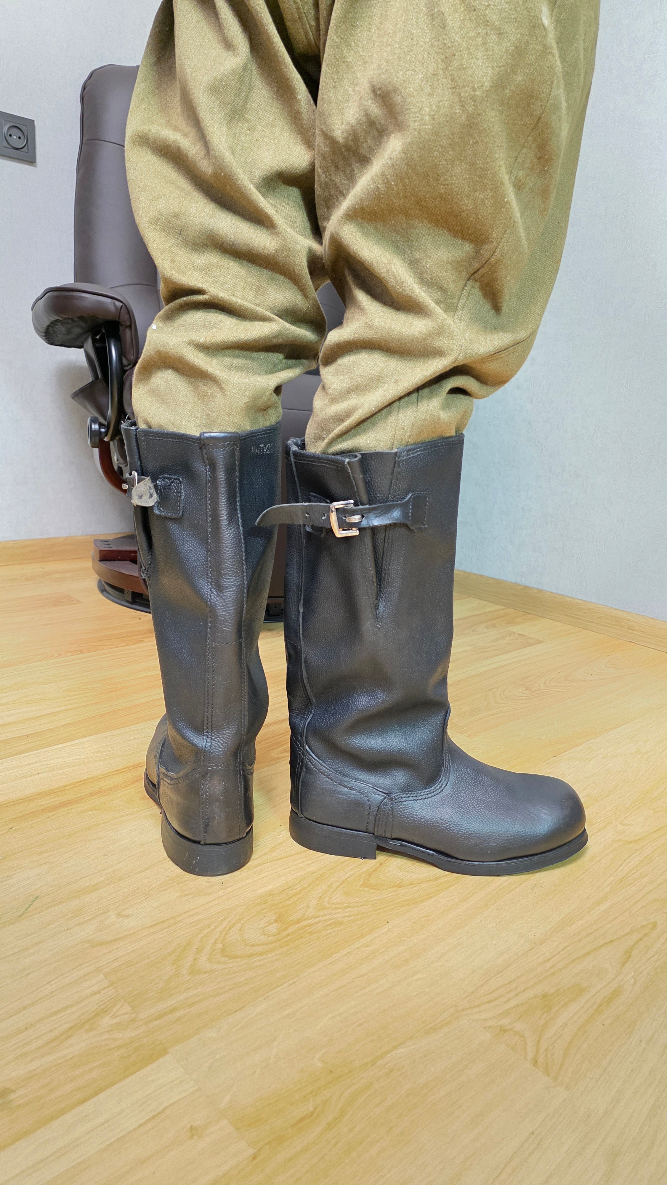 Soviet Scout Leather Boots Afghan War Style USSR Yuft Military Boots - Legend Returns Vintage