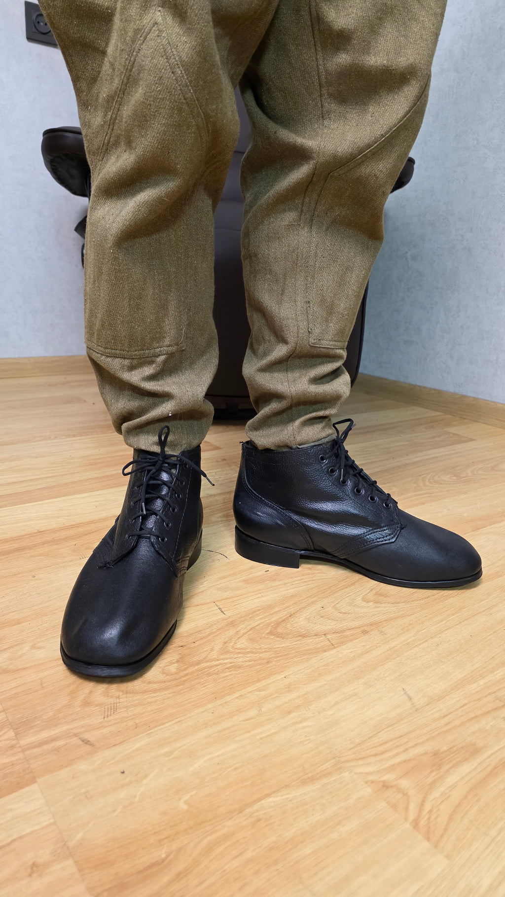 Soviet RKKA Leather Sole Boots USSR Officer Style Military Footwear - Legend Returns Vintage