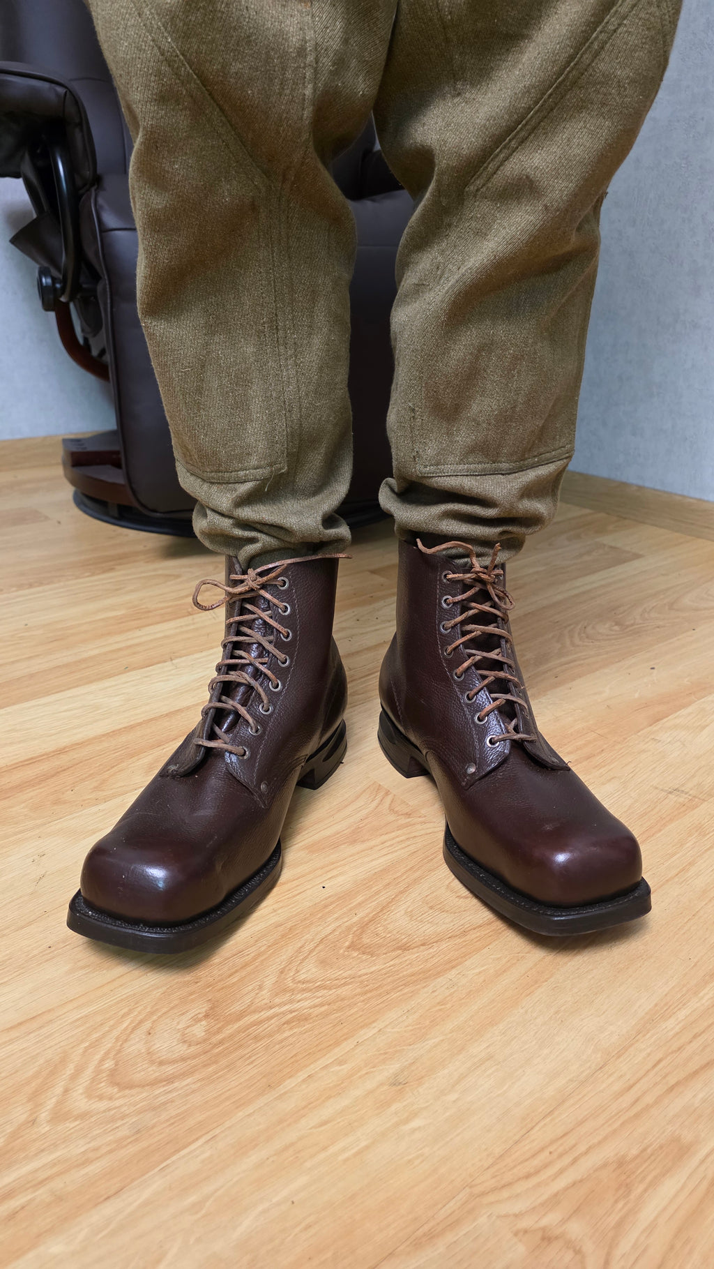 Swedish WWII Military Boots 1942 Three Crowns Leather Field Boots - Legend Returns Vintage