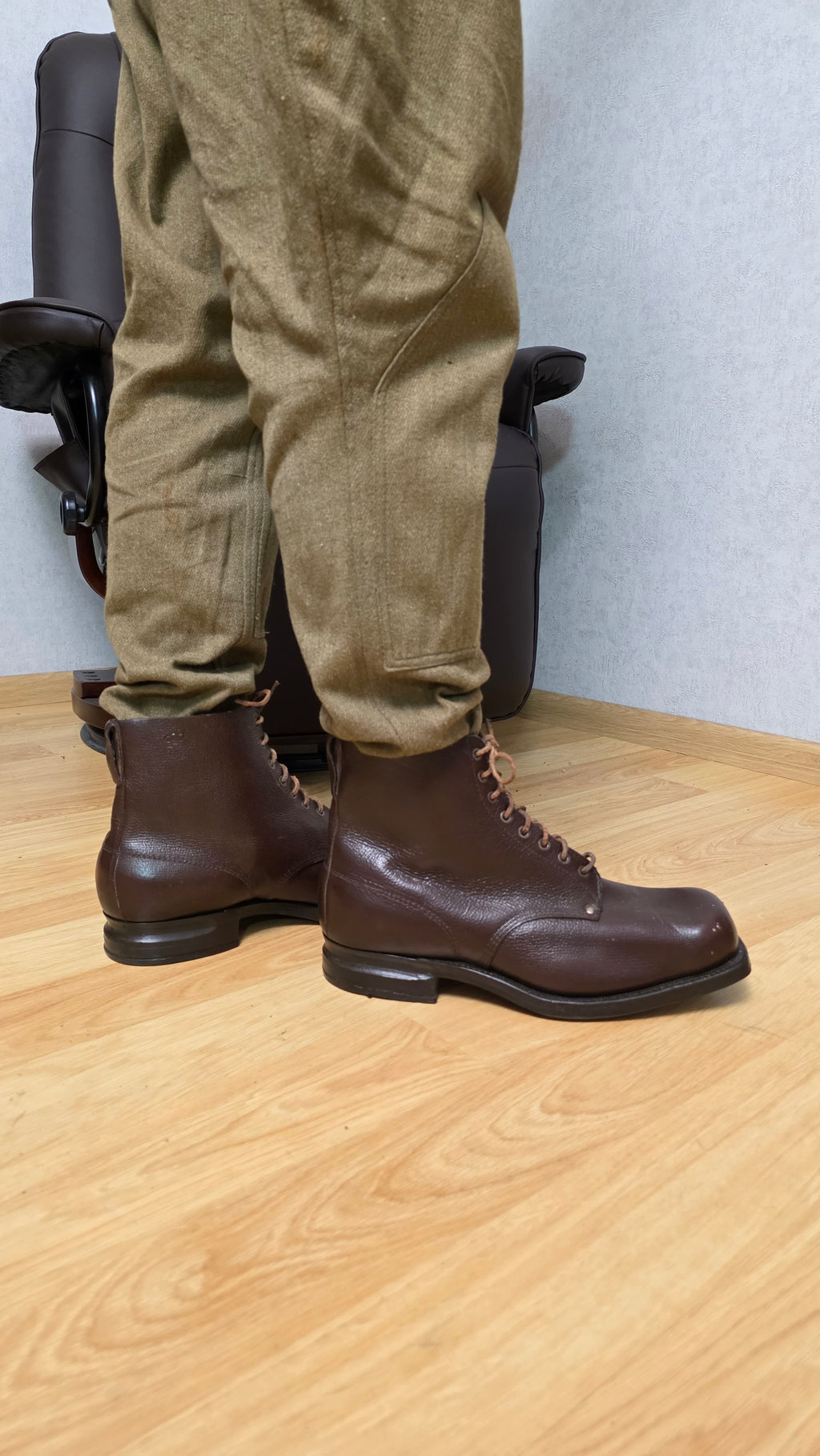 Swedish WWII Military Boots 1942 Three Crowns Leather Field Boots - Legend Returns Vintage