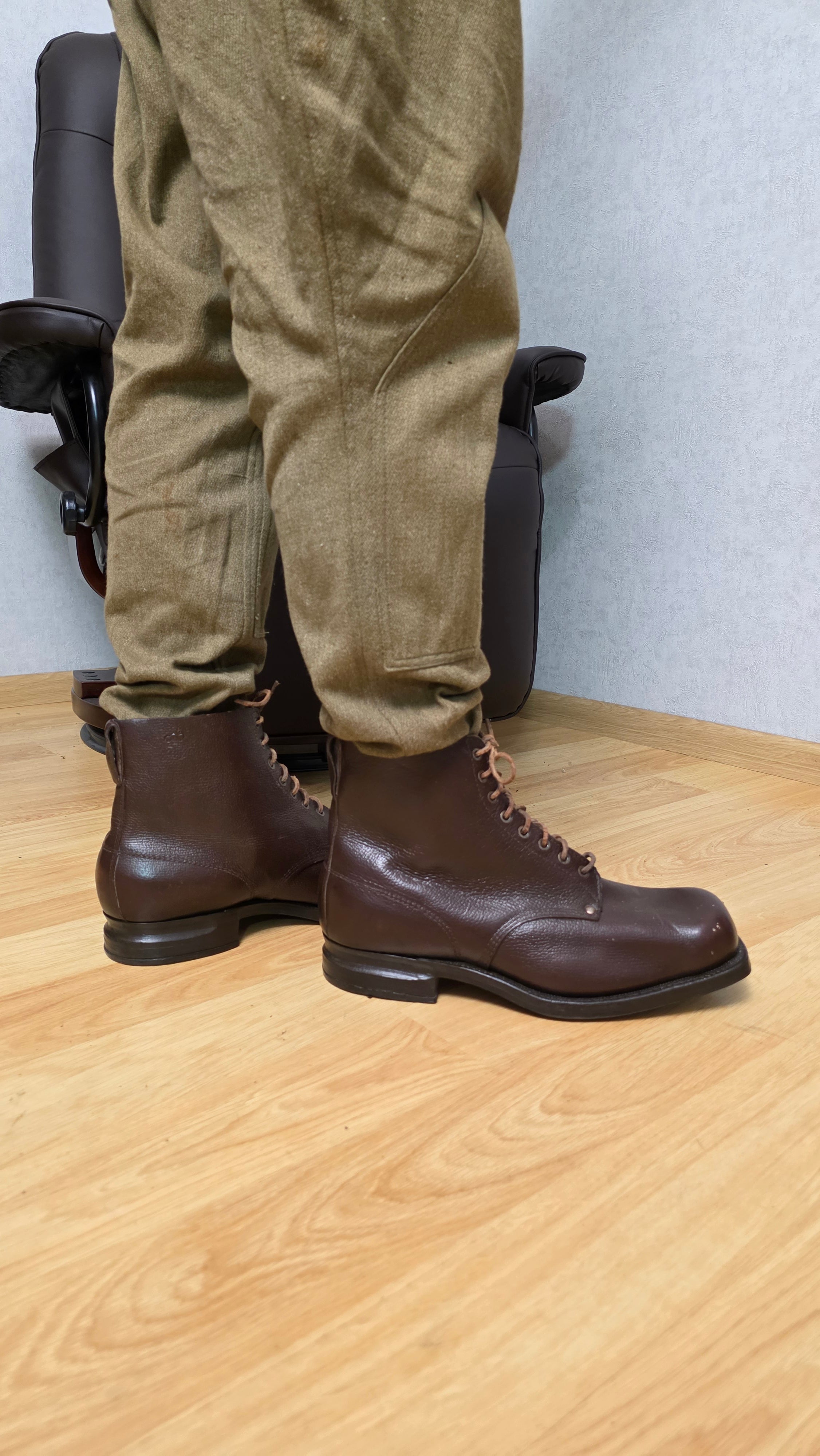 Swedish WWII Military Boots 1942 Three Crowns Leather Field Boots - Legend Returns Vintage