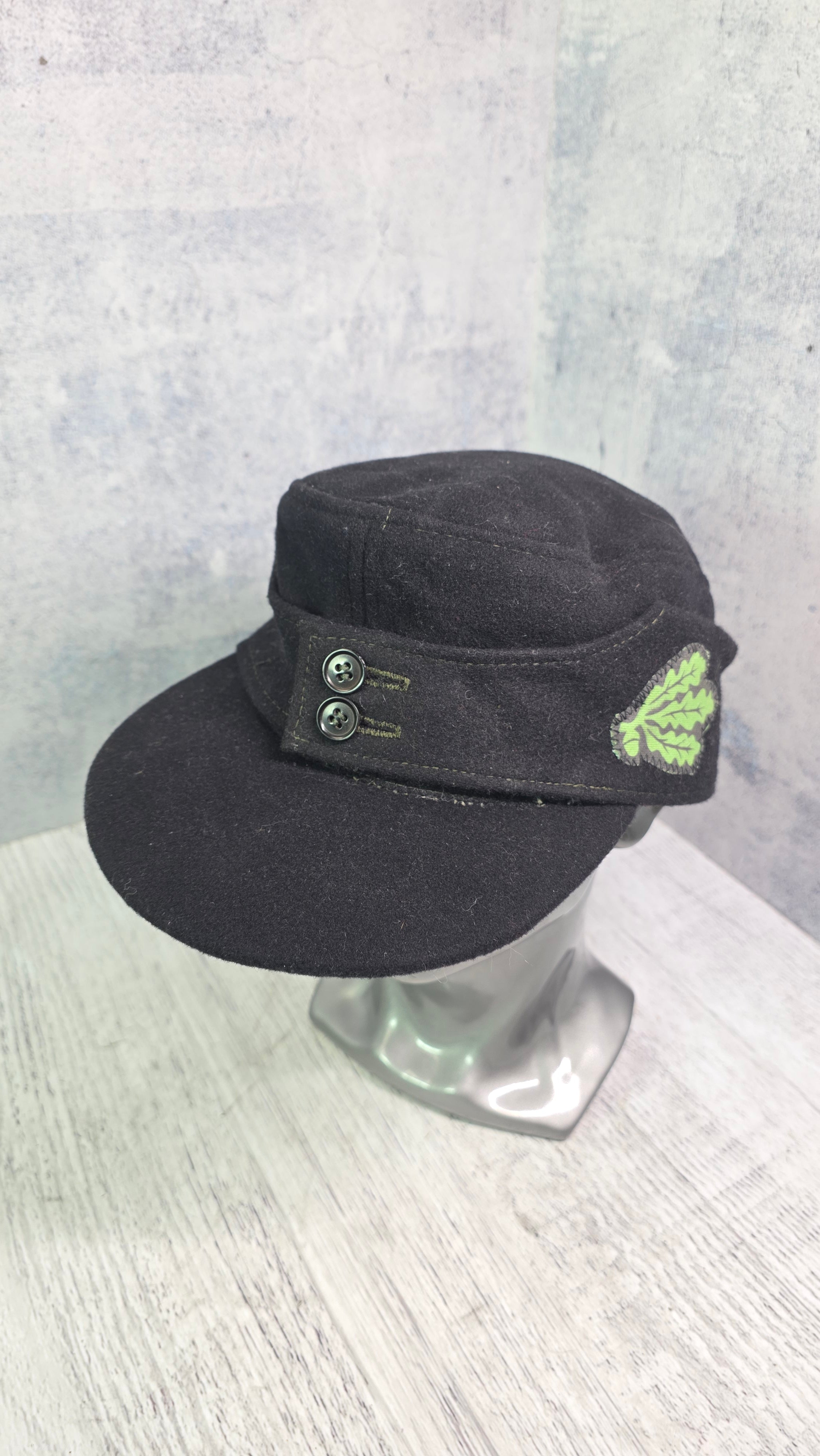 Vintage Black M43 Pattern Field Cap Wool Style Collector Historical Headwear