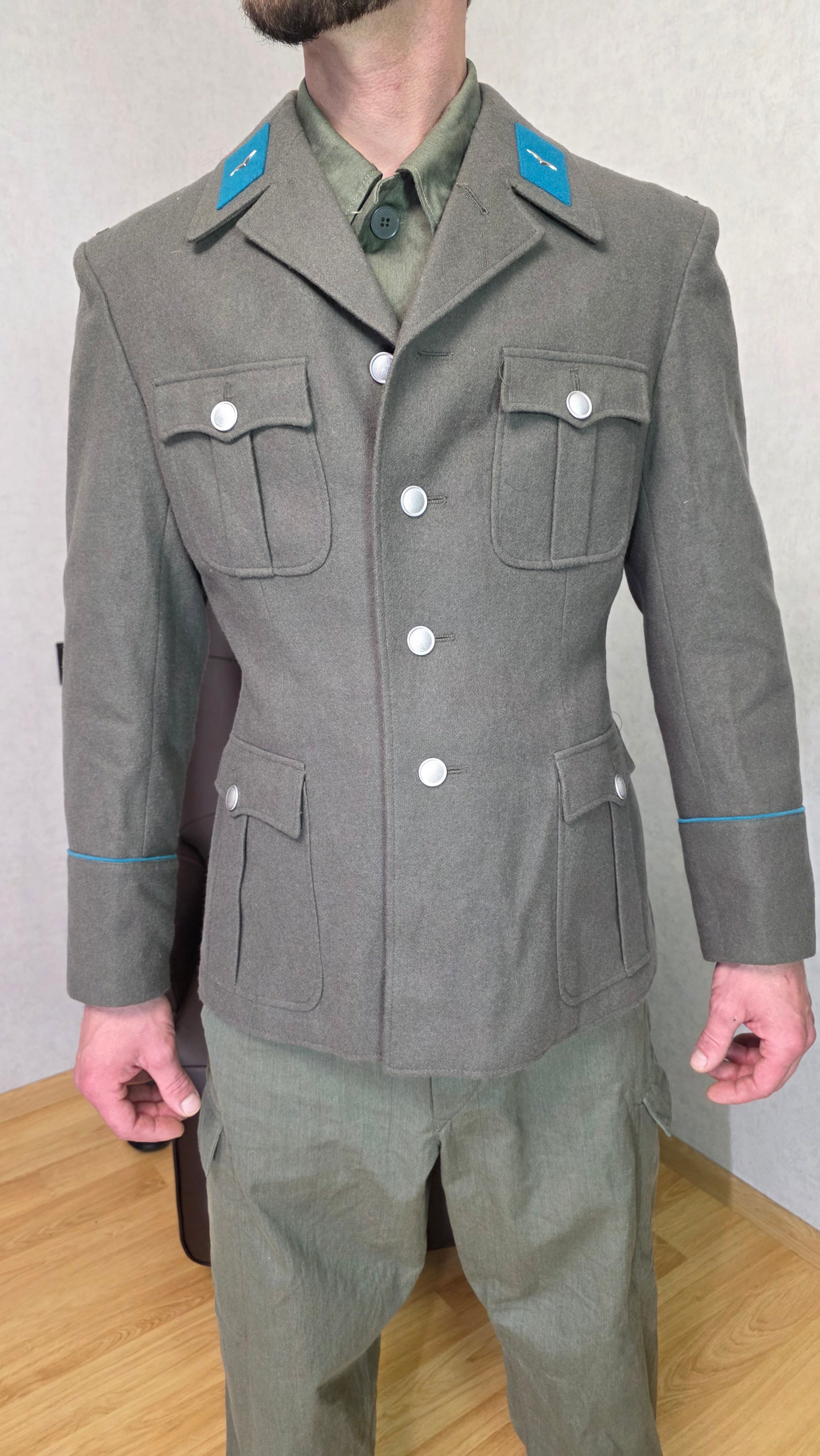 GDR Air Force Officer Tunic Grey Jacket NVA Vintage Uniform
