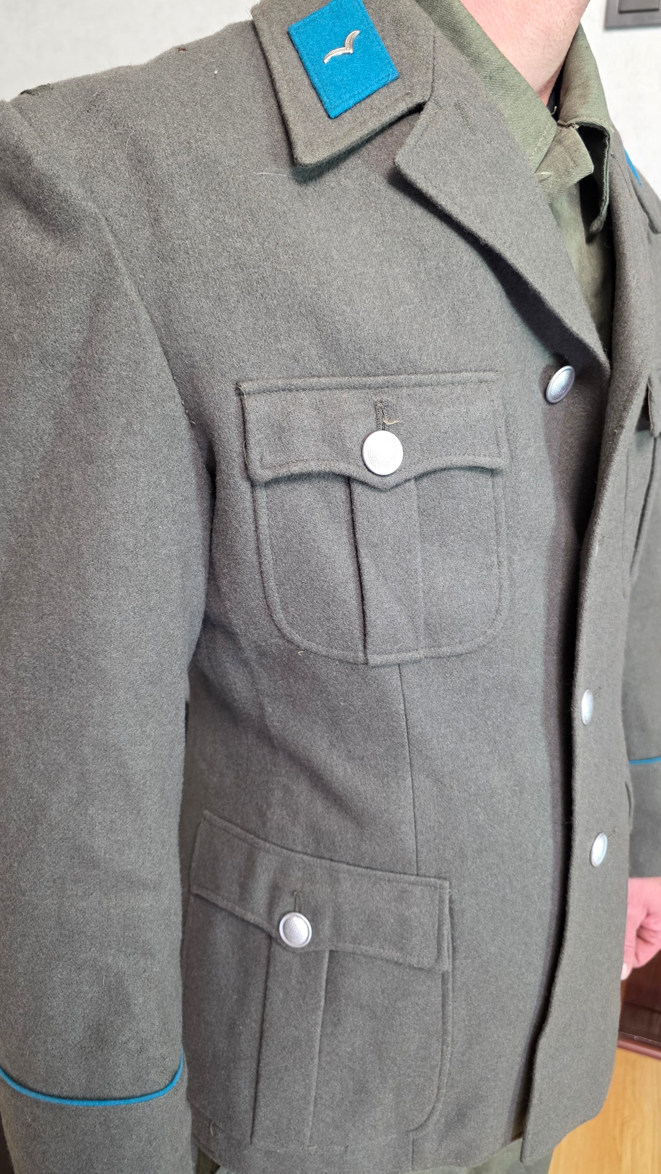 GDR Air Force Officer Tunic Grey Jacket NVA Vintage Uniform