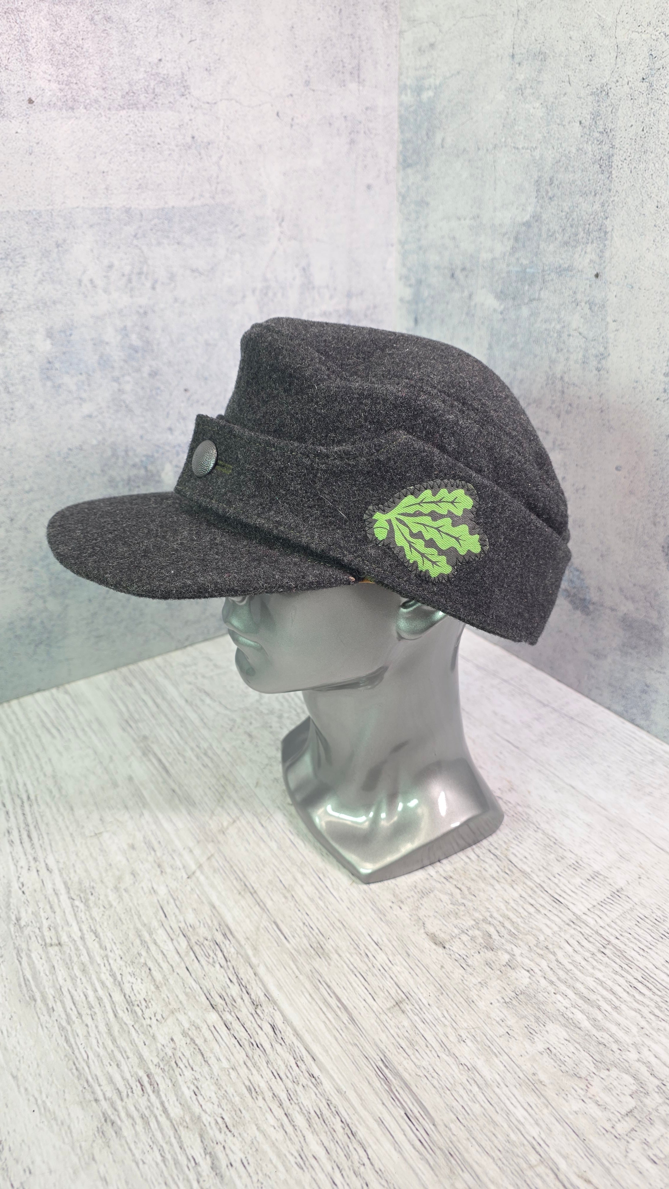 German Field Cap Model M43 Gray Wool Military Style Hat Vintage - Legend Returns Vintage