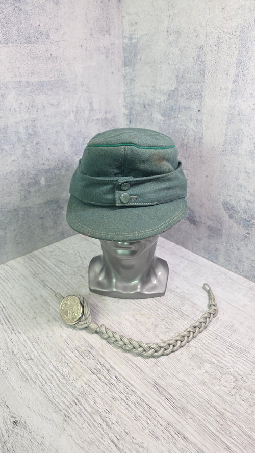 German RAD M43 Field Cap Vintage Uniform Hat with Aiguillette