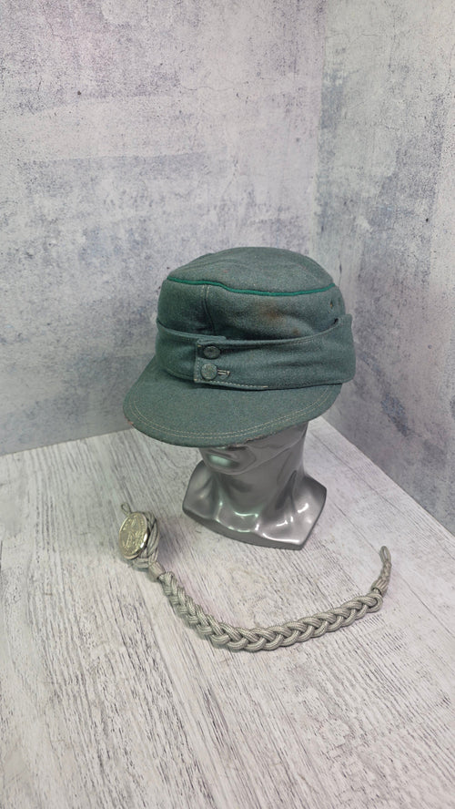 German RAD M43 Field Cap Vintage Uniform Hat with Aiguillette