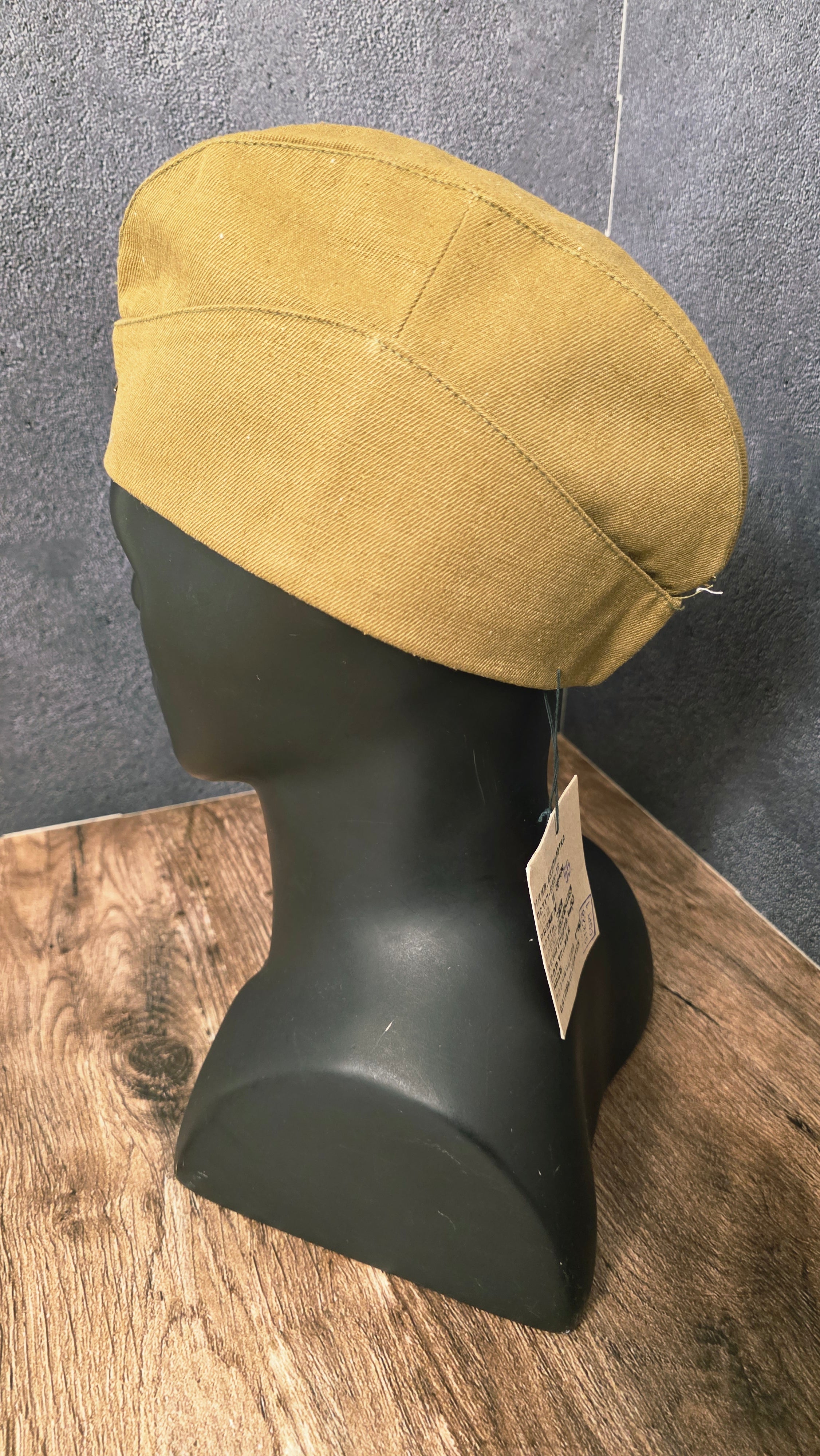 Original Soviet Cotton Pilotka Side Cap Sand Color 1980s Vintage USSR Hat