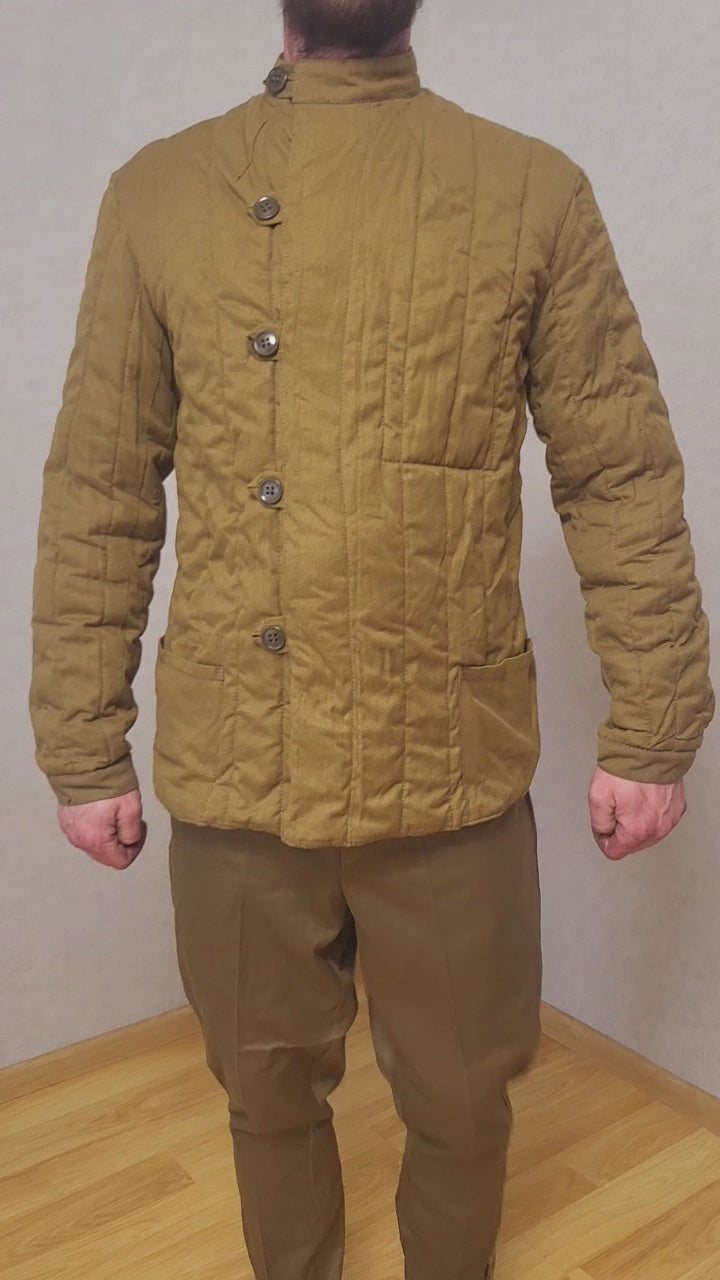 Vintage Soviet USSR Telogreika Quilted Jacket RKKA Fufaika Cotton Coat