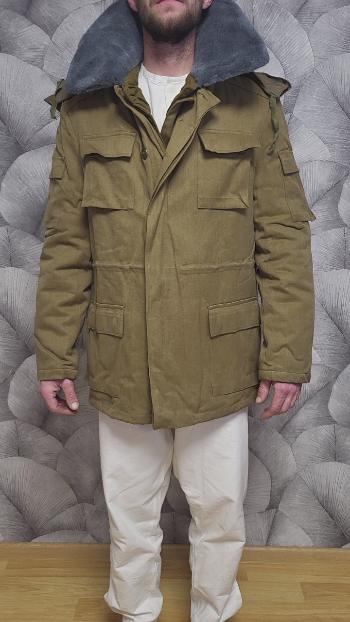 Soviet USSR Afghanka Sand Peacoat with Removable Liner