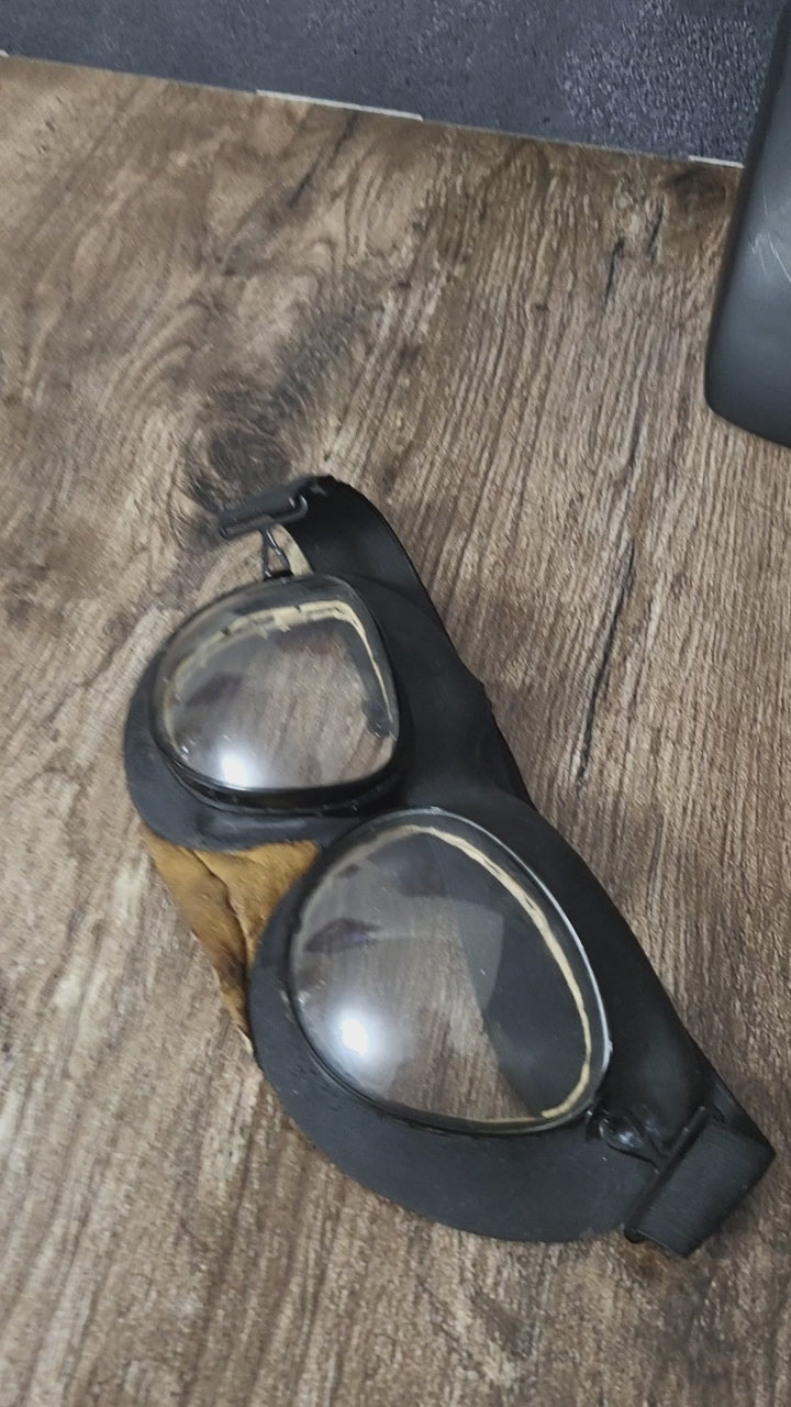 Soviet Pilot Goggles PO-1M Clear Lens Aviation Goggles USSR Flight Gear