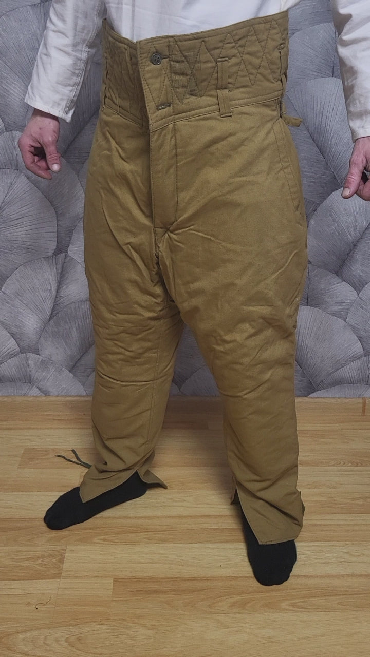Soviet USSR Winter Quilted Trousers Sand Tone