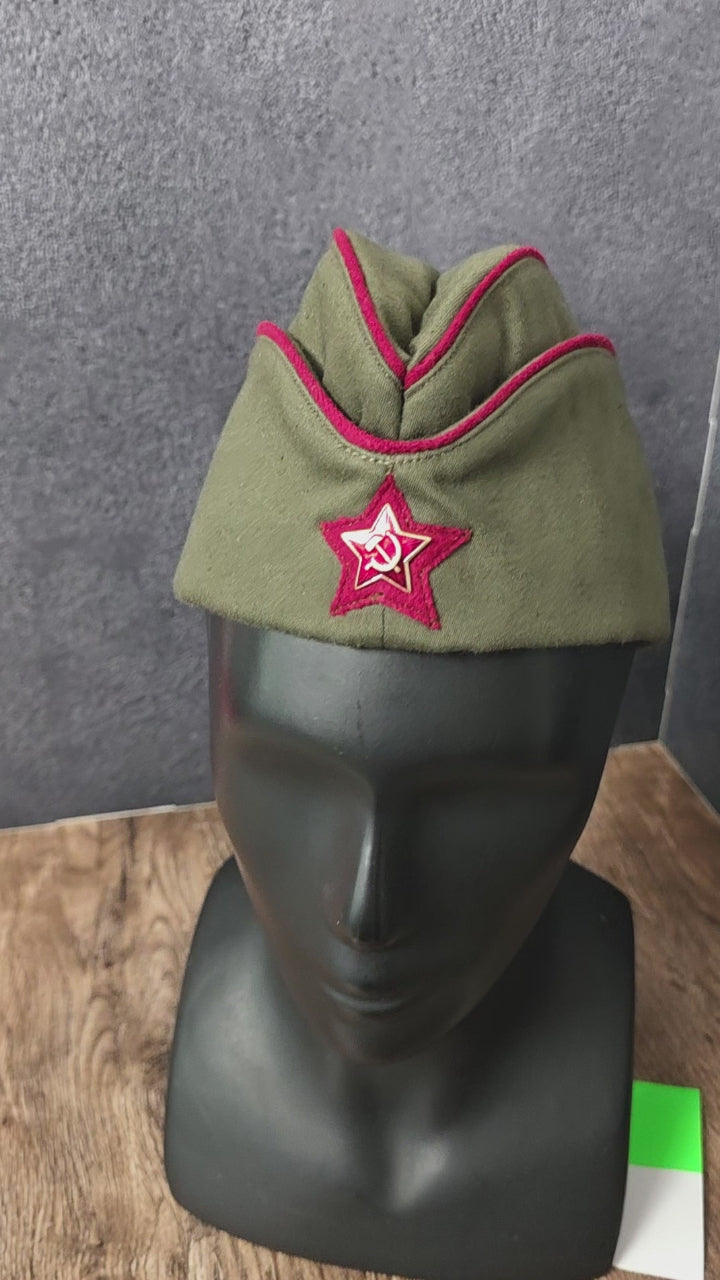 Soviet RKKA Pilotka Side Cap Red Piping