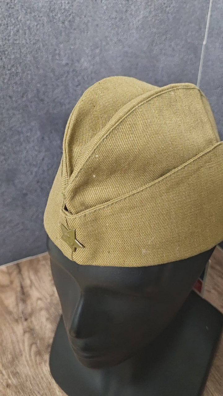 Original Soviet Cotton Pilotka Side Cap Sand Color 1980s Vintage USSR ...