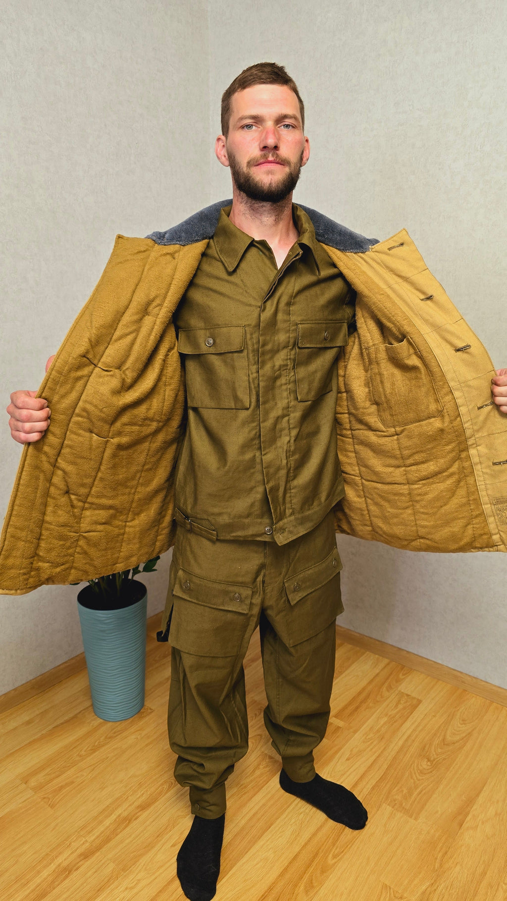 Soviet Afghanka Field Jacket 1980s Utility Cotton Coat
