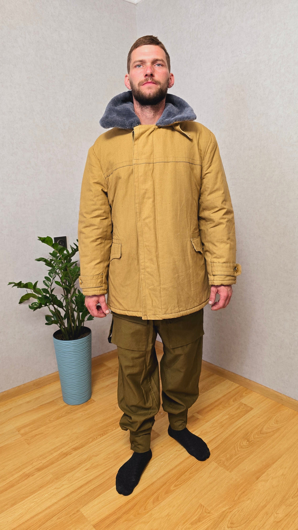 Soviet Afghanka Field Jacket 1980s Utility Cotton Coat