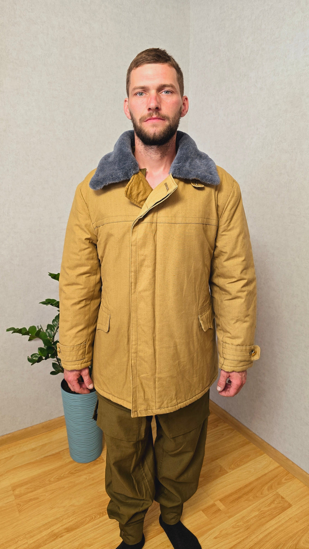 Soviet Afghanka Field Jacket 1980s Utility Cotton Coat