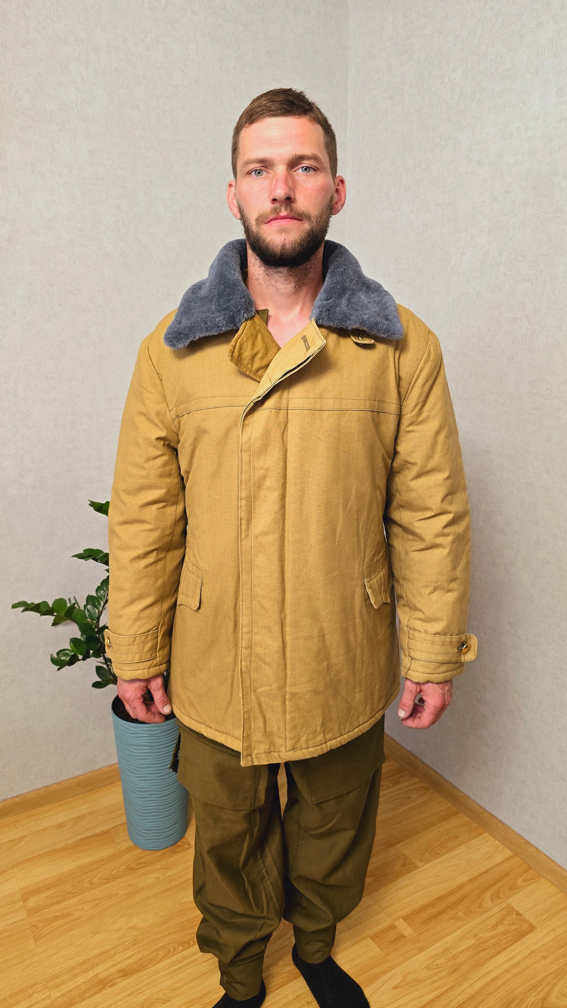 Soviet Afghanka Field Jacket 1980s Utility Cotton Coat