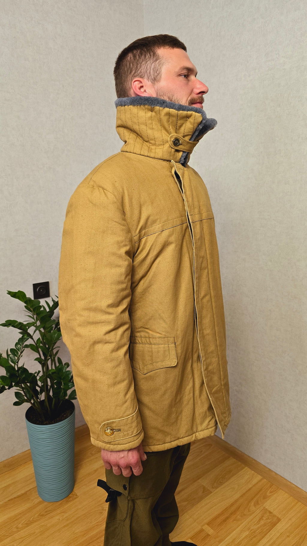 Soviet Afghanka Field Jacket 1980s Utility Cotton Coat