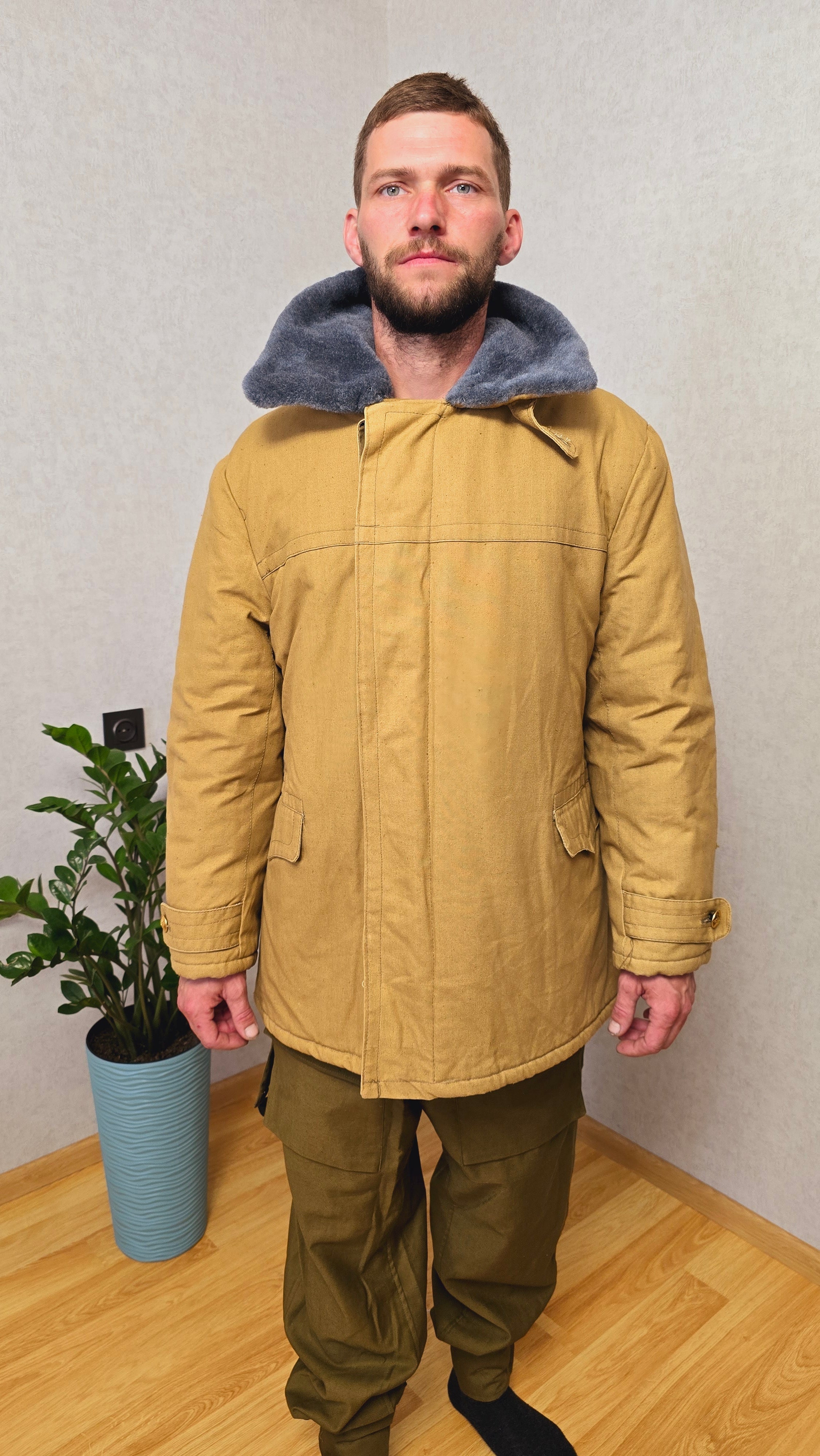 Soviet Afghanka Field Jacket 1980s Utility Cotton Coat