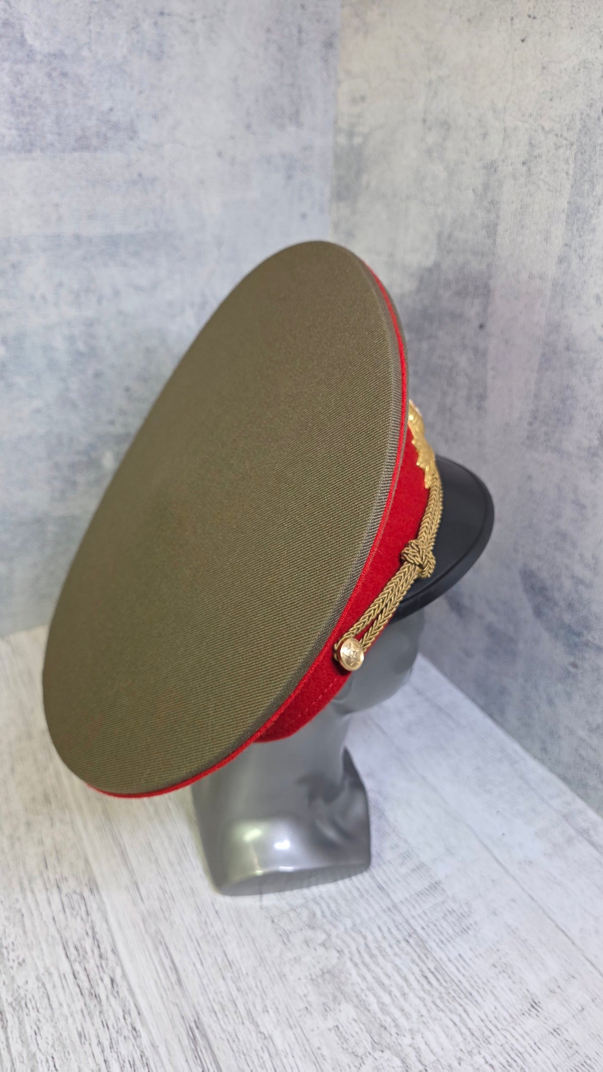 Soviet Army Officers Khaki Visor Hat USSR Military Dress Uniform Cap - Legend Returns Vintage