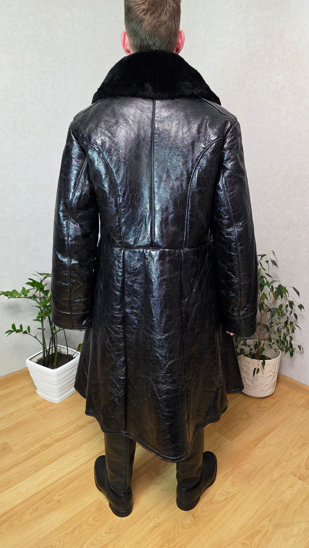 Soviet Black Bekesha Coat USSR Naval Sheepskin Winter Tulup Jacket - Legend Returns Vintage