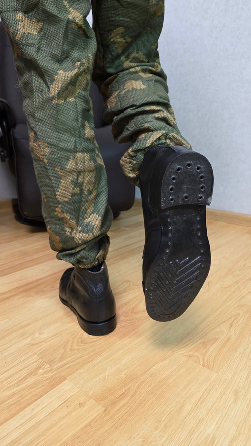 Soviet Field Boots USSR Leather Service Footwear Vintage Military Style Collectible - Legend Returns Vintage