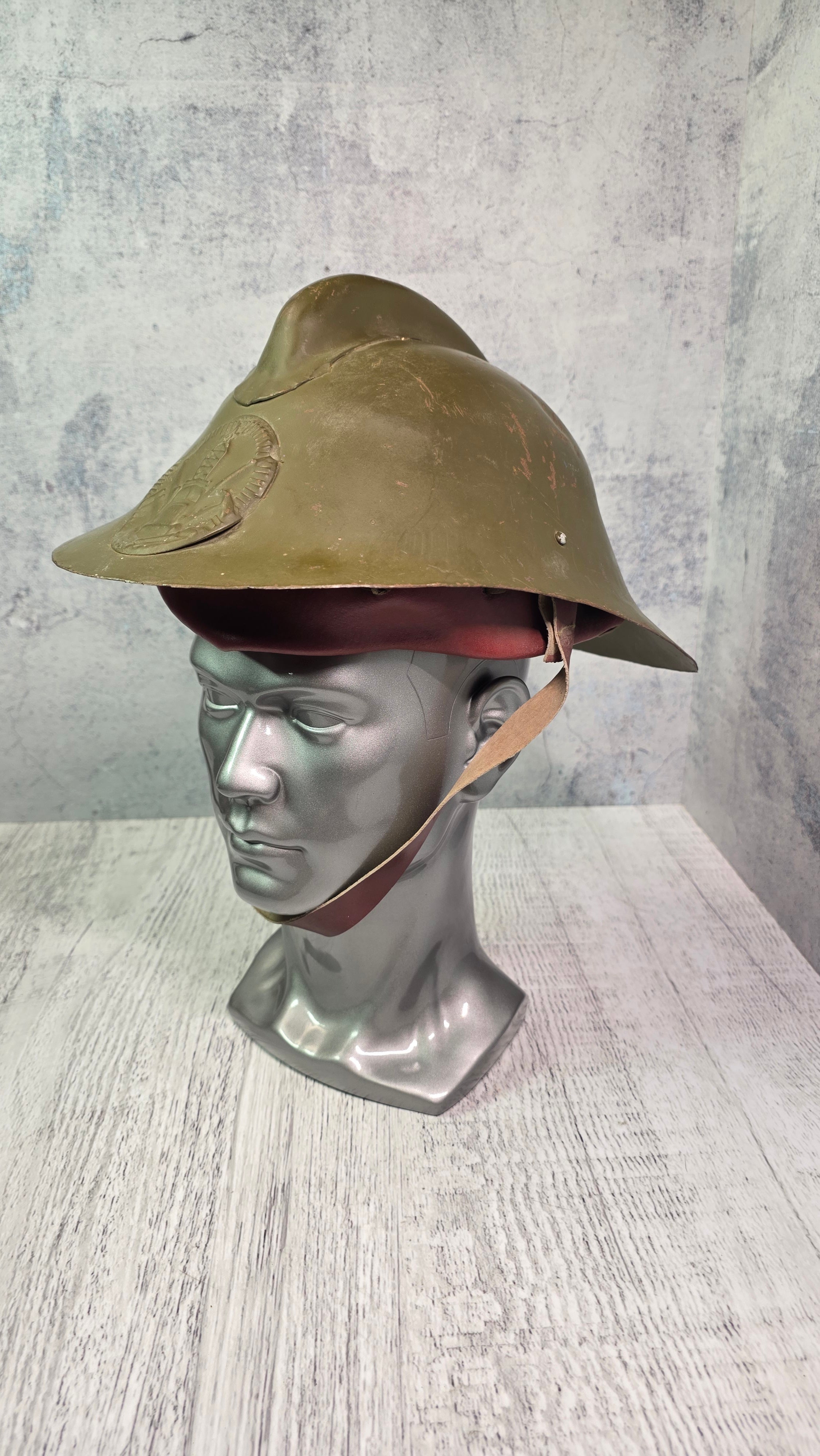 Soviet Firefighter Helmet Vintage Steel Fire Service Headgear USSR Collectible