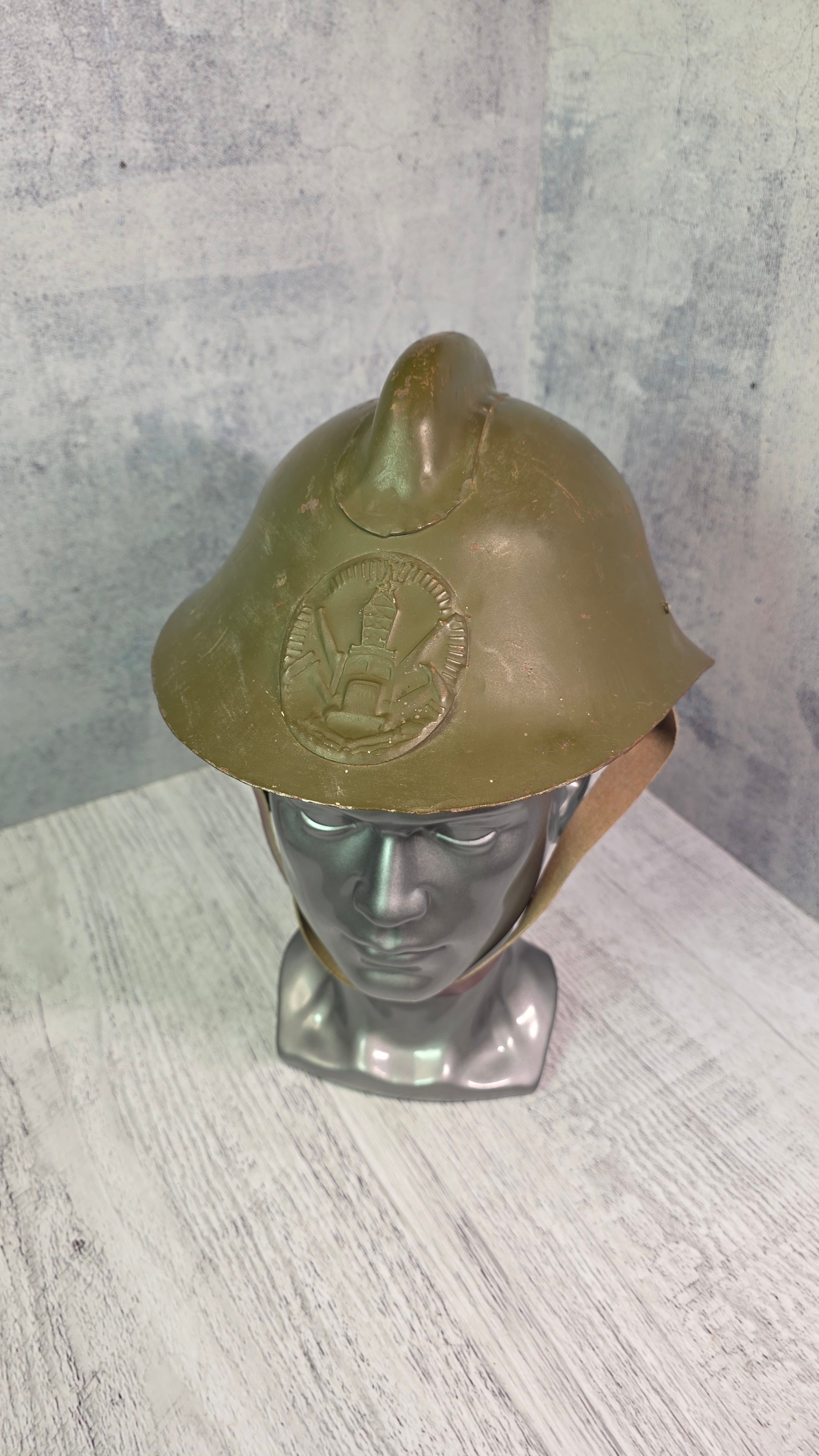 Soviet Firefighter Helmet Vintage Steel Fire Service Headgear USSR Collectible