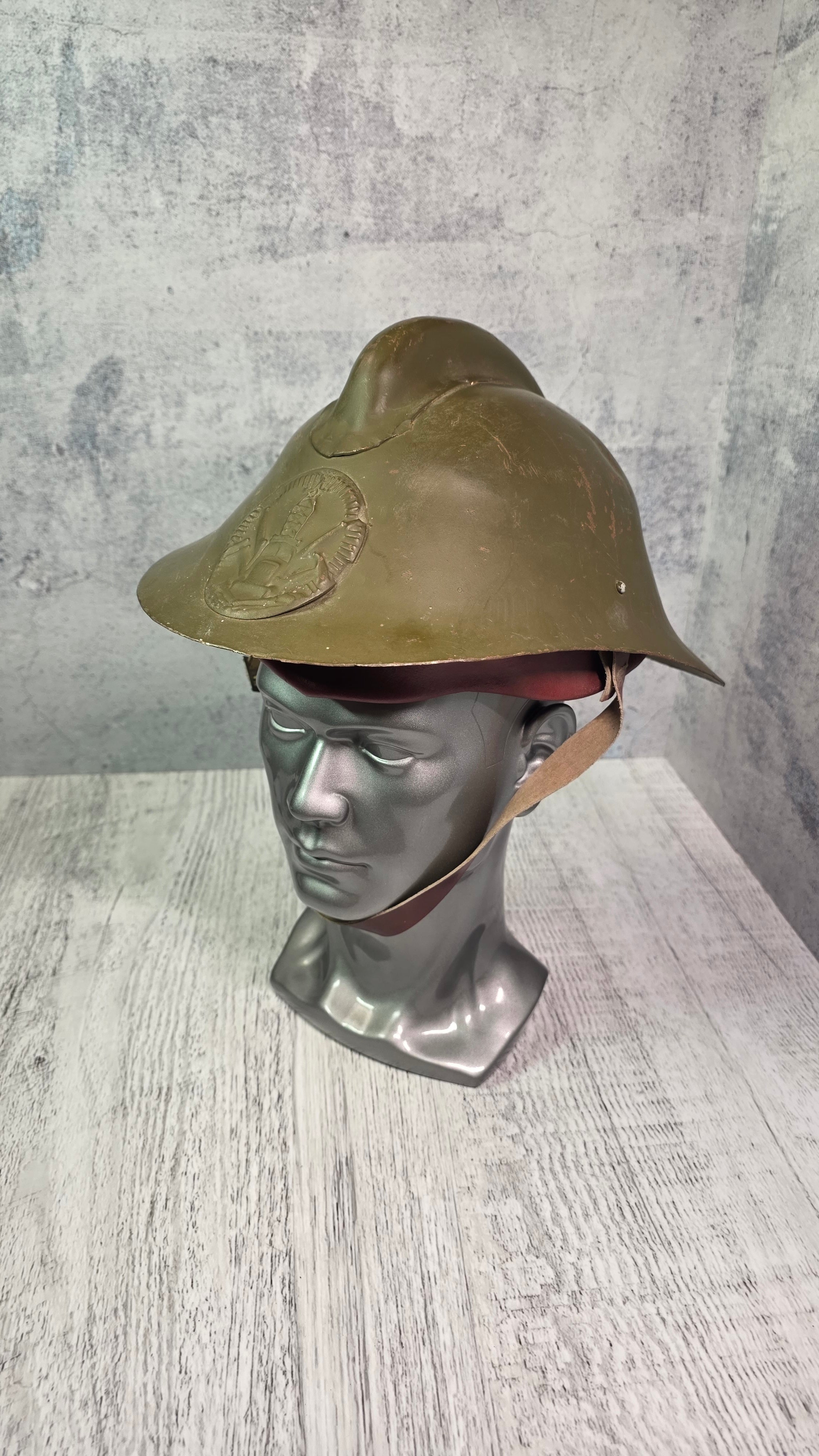 Soviet Firefighter Helmet Vintage Steel Fire Service Headgear USSR Collectible