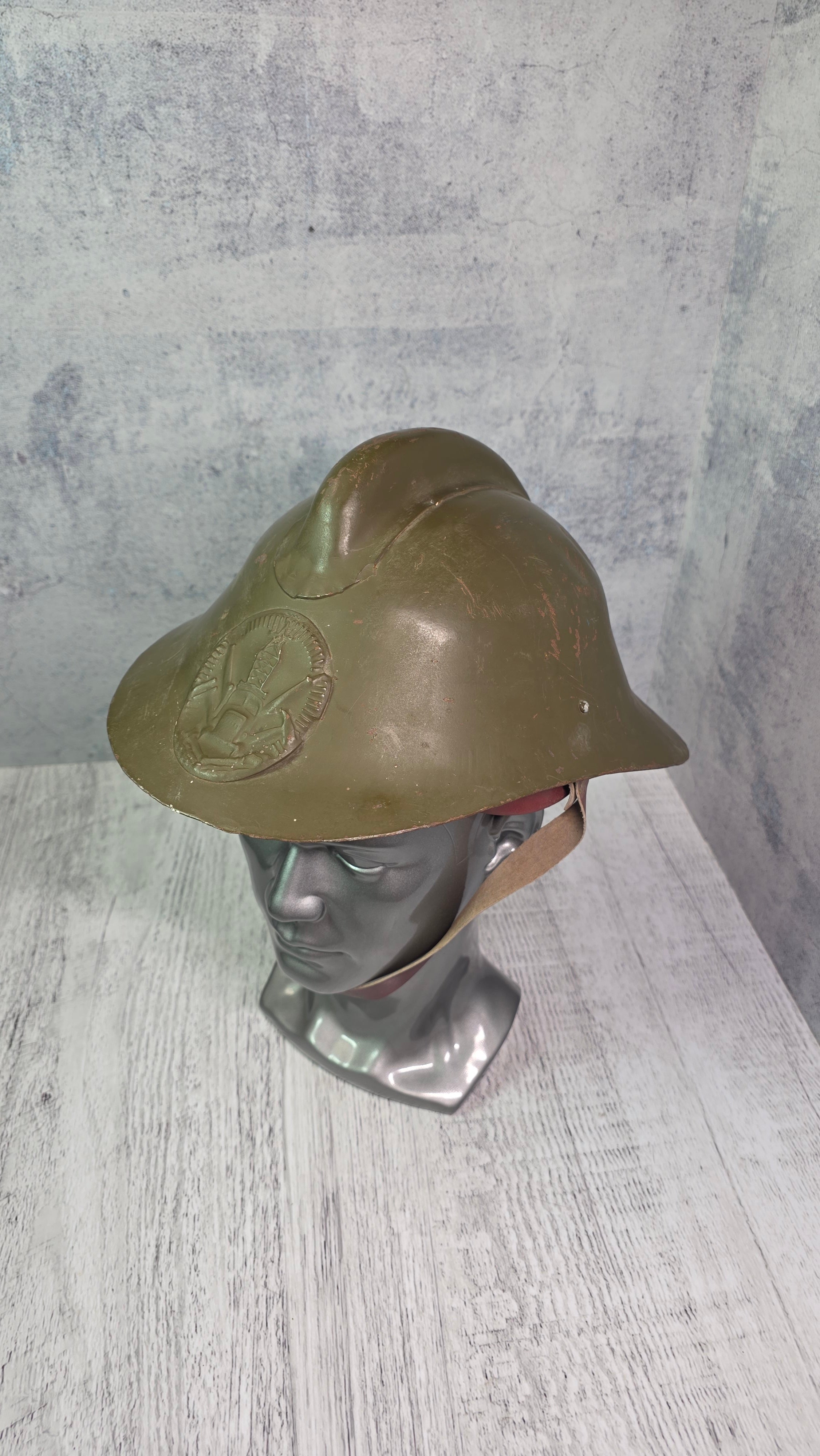 Soviet Firefighter Helmet Vintage Steel Fire Service Headgear USSR Collectible