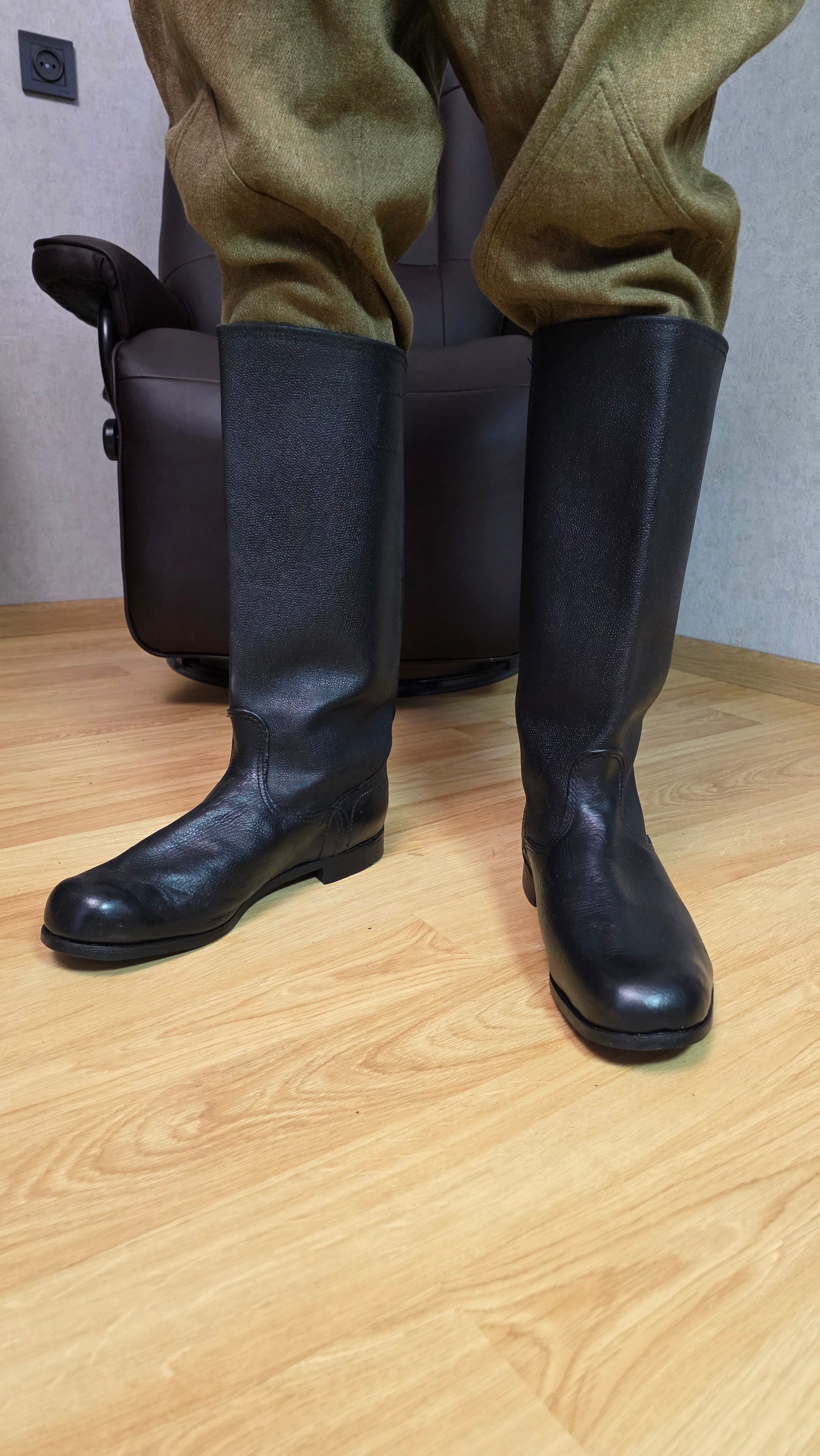 Soviet Kirza Boots Vintage USSR Leather Military Work Boots Fir Tree Sole - Legend Returns Vintage