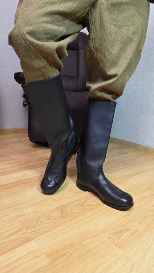 Soviet Kirza Boots Vintage USSR Leather Military Work Boots Fir Tree Sole - Legend Returns Vintage