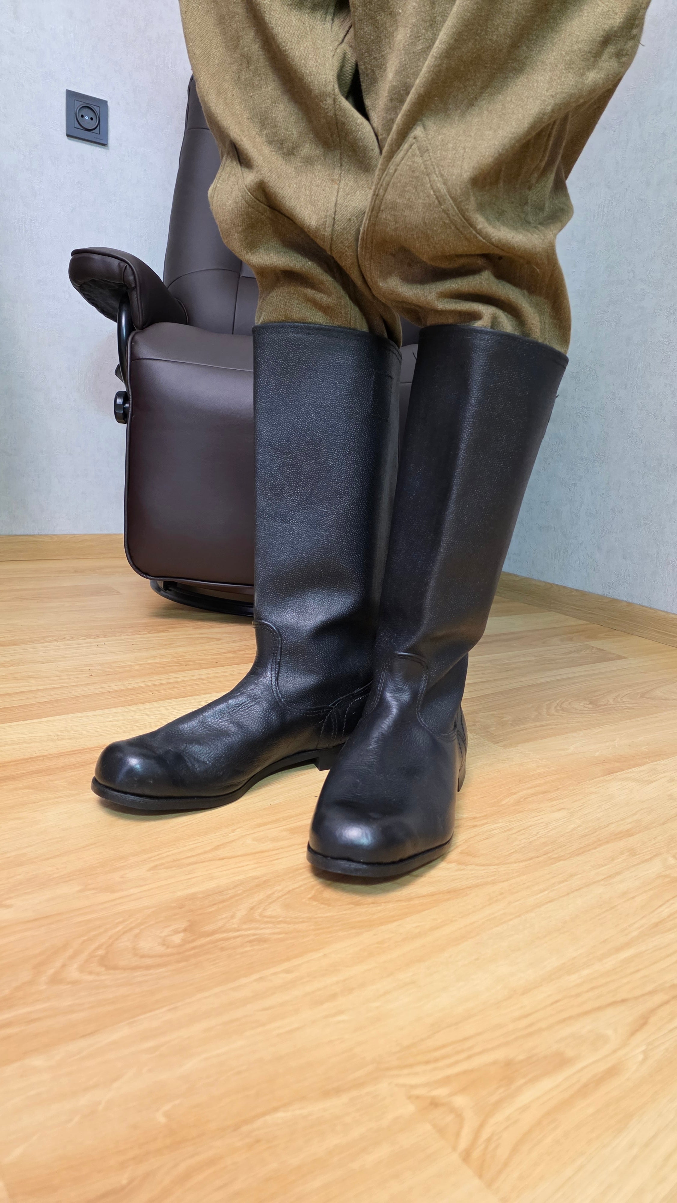 Soviet Kirza Boots Vintage USSR Leather Military Work Boots Fir Tree Sole - Legend Returns Vintage
