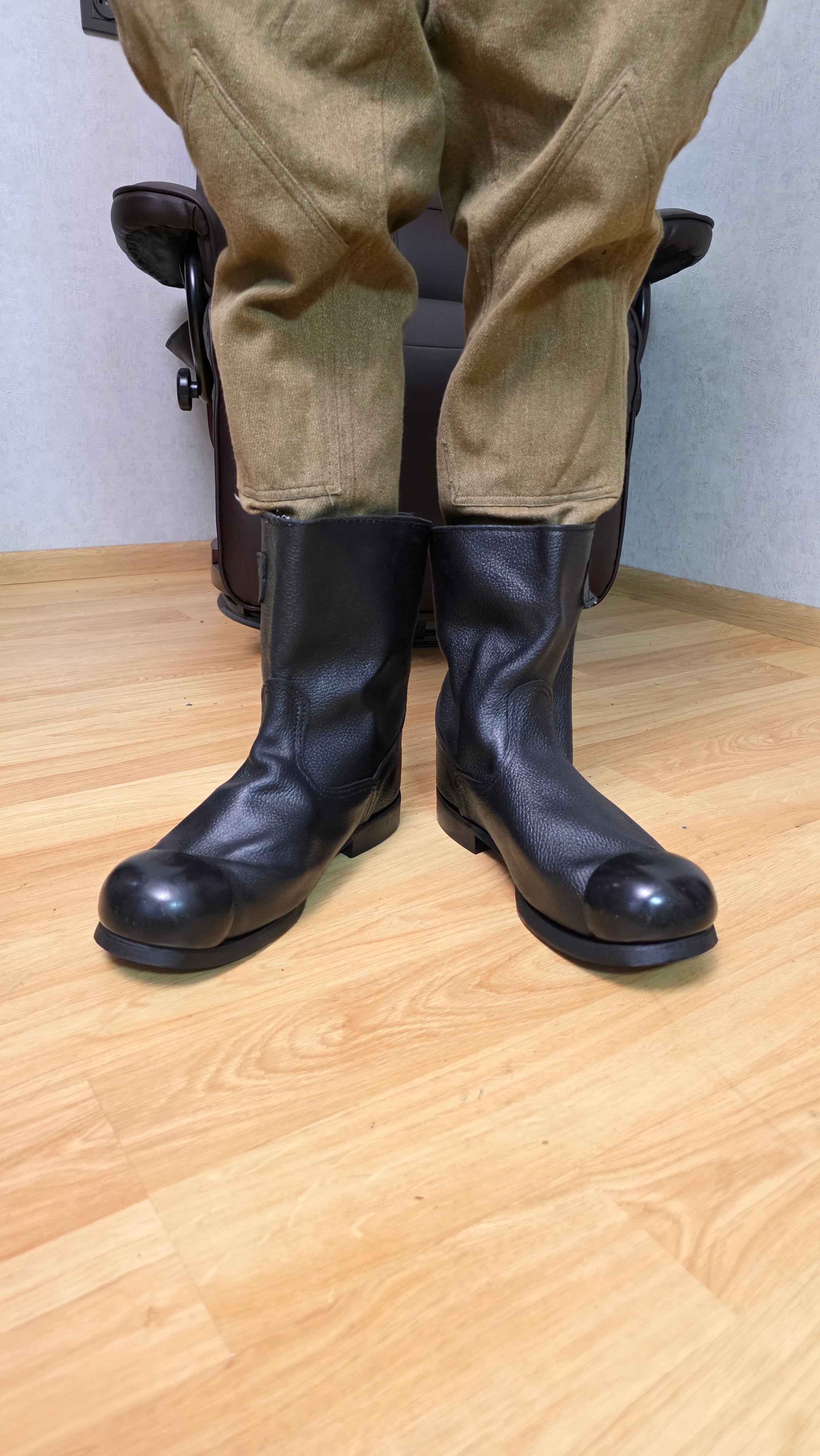 Soviet Kirza Work Boots USSR Industrial Leather Half Boots Vintage - Legend Returns Vintage