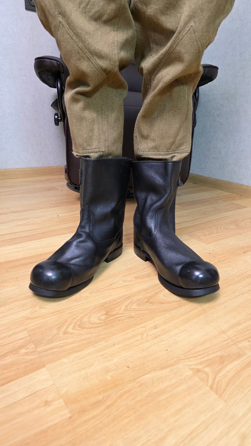 Soviet Kirza Work Boots USSR Industrial Leather Half Boots Vintage - Legend Returns Vintage
