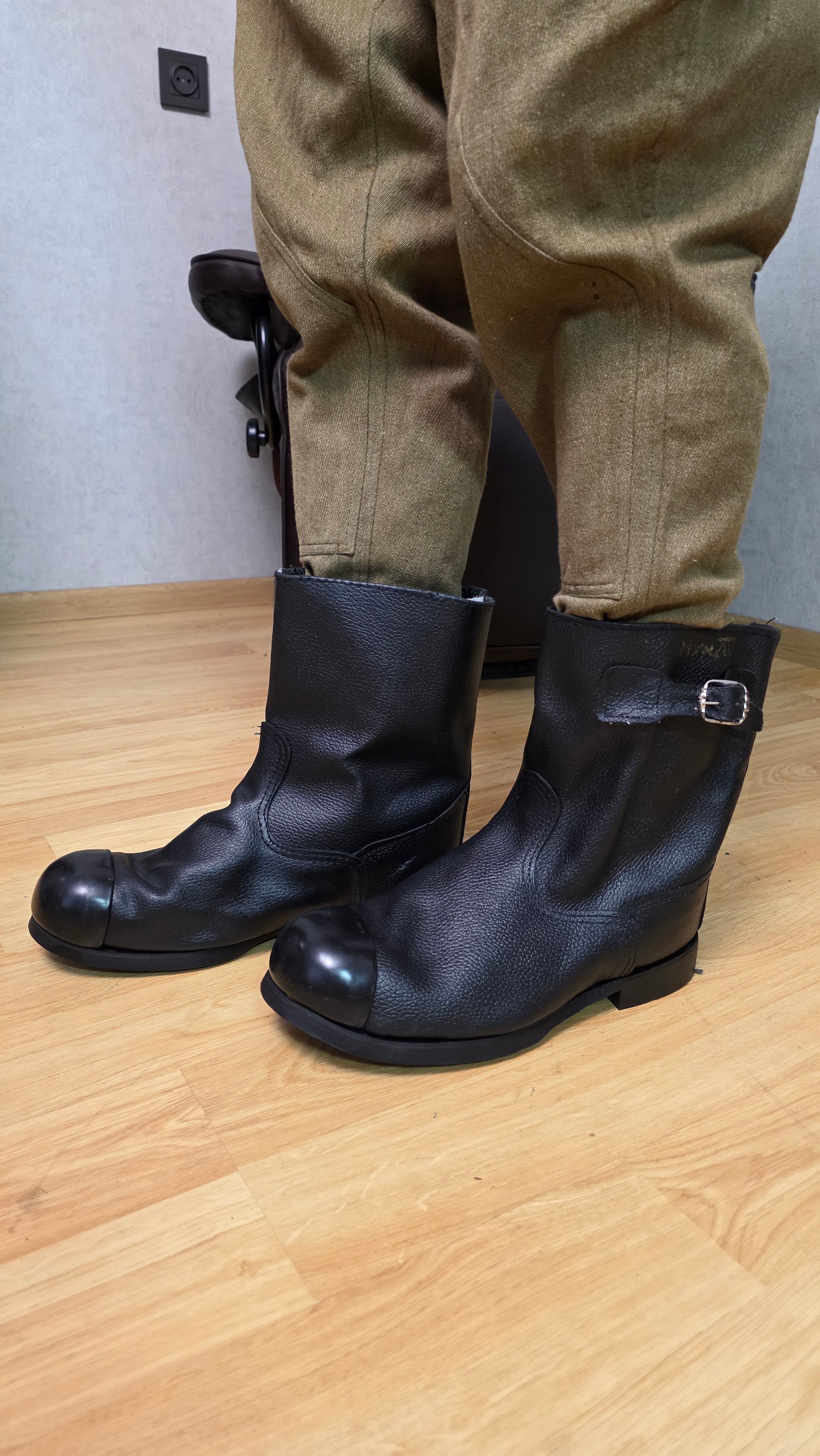 Soviet Kirza Work Boots USSR Industrial Leather Half Boots Vintage - Legend Returns Vintage