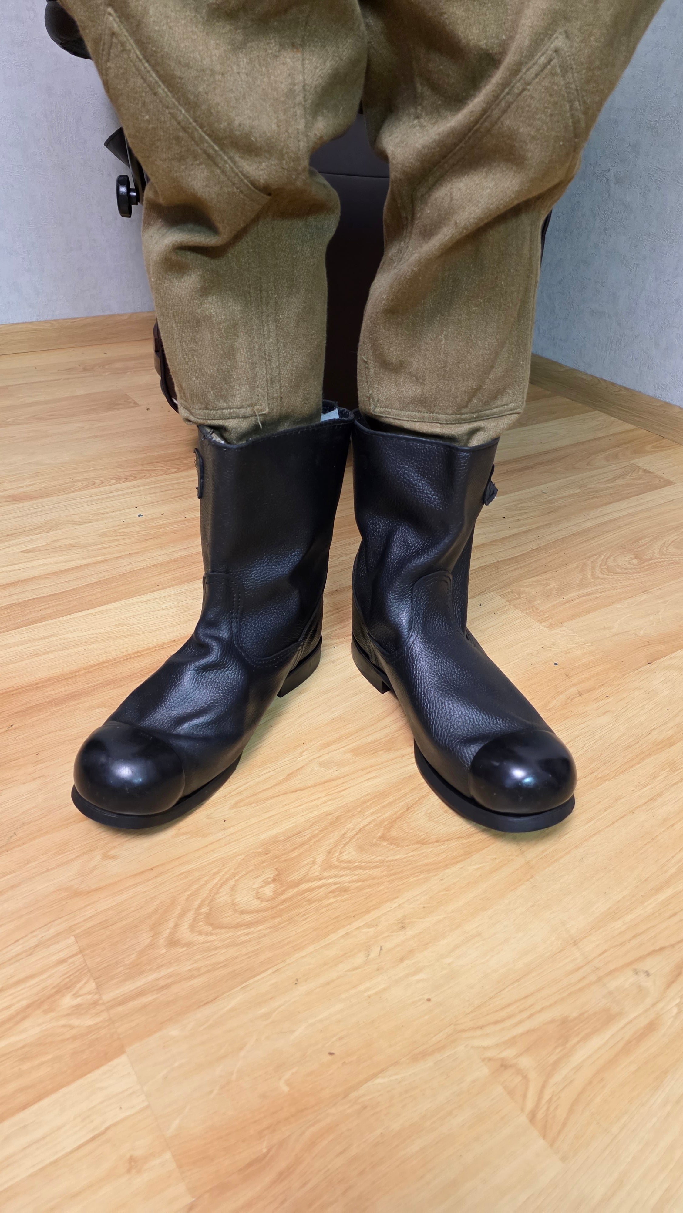Soviet Kirza Work Boots USSR Industrial Leather Half Boots Vintage - Legend Returns Vintage