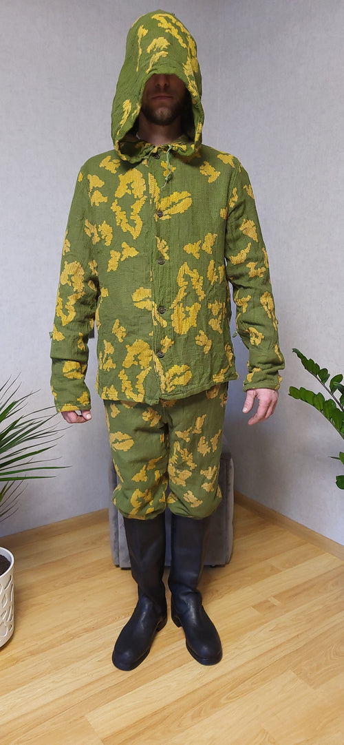 Vintage Soviet KZS Berezka Camouflage Net Suit Jacket Trousers Set - Legend Returns Vintage